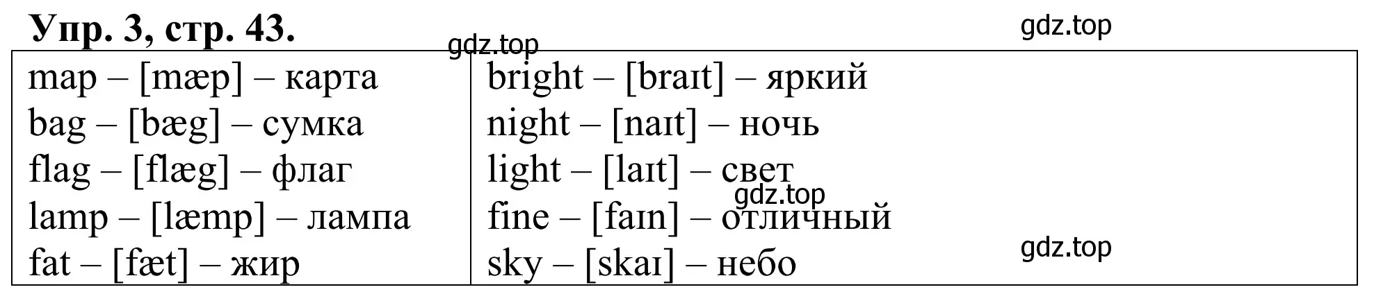 Решение номер 3 (страница 43) гдз по английскому языку 3 класс Афанасьева, Михеева, лексико-грамматический практикум