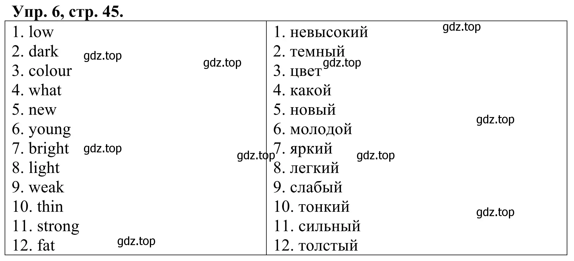 Решение номер 6 (страница 45) гдз по английскому языку 3 класс Афанасьева, Михеева, лексико-грамматический практикум