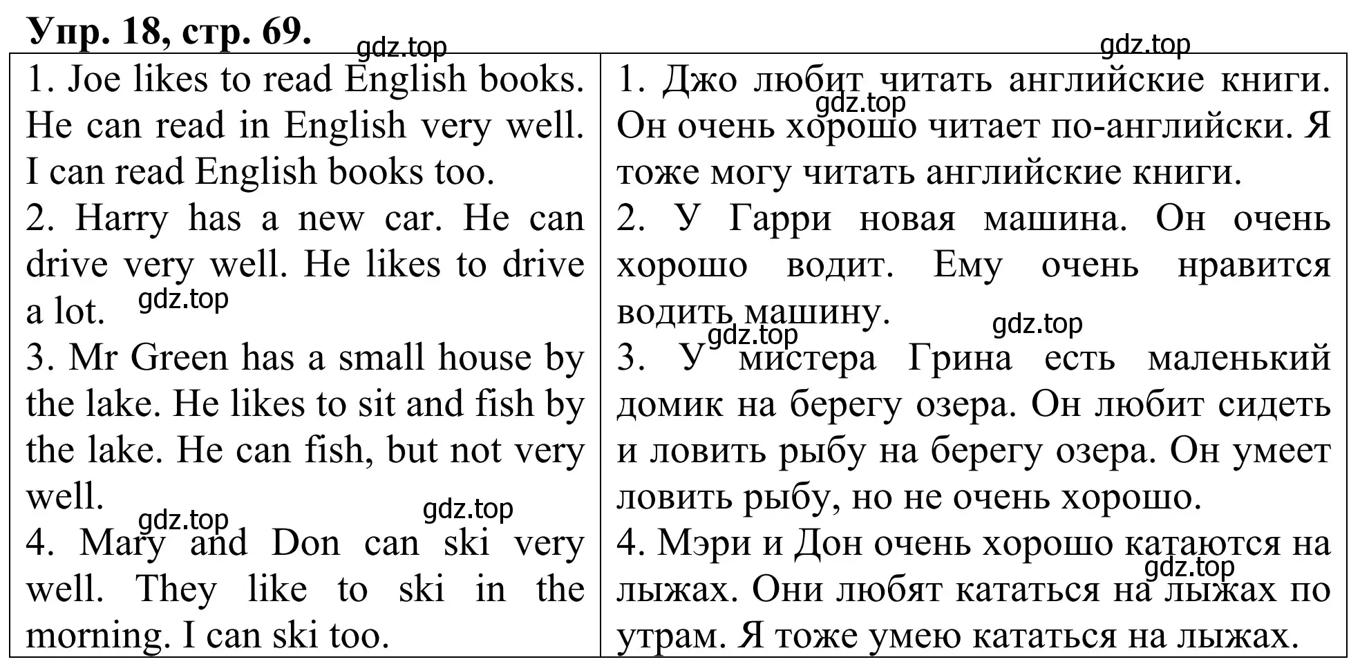 Решение номер 18 (страница 69) гдз по английскому языку 3 класс Афанасьева, Михеева, лексико-грамматический практикум