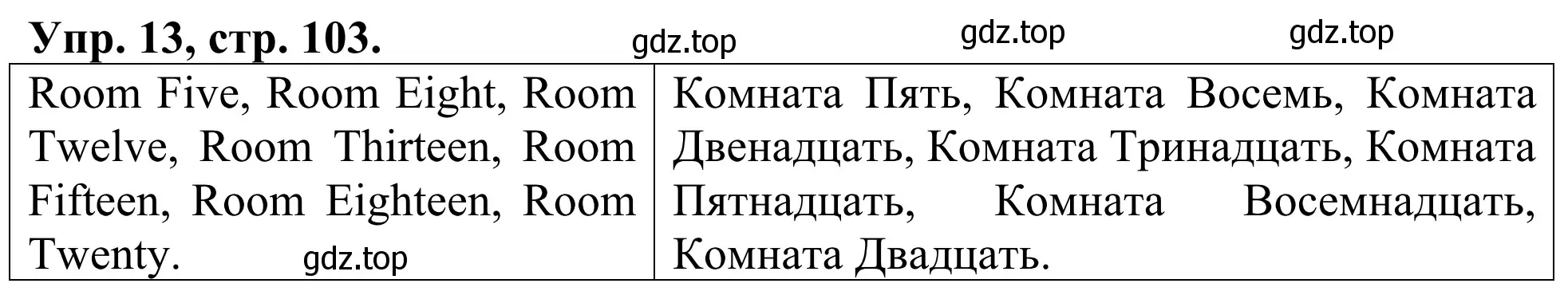 Решение номер 13 (страница 103) гдз по английскому языку 3 класс Афанасьева, Михеева, лексико-грамматический практикум