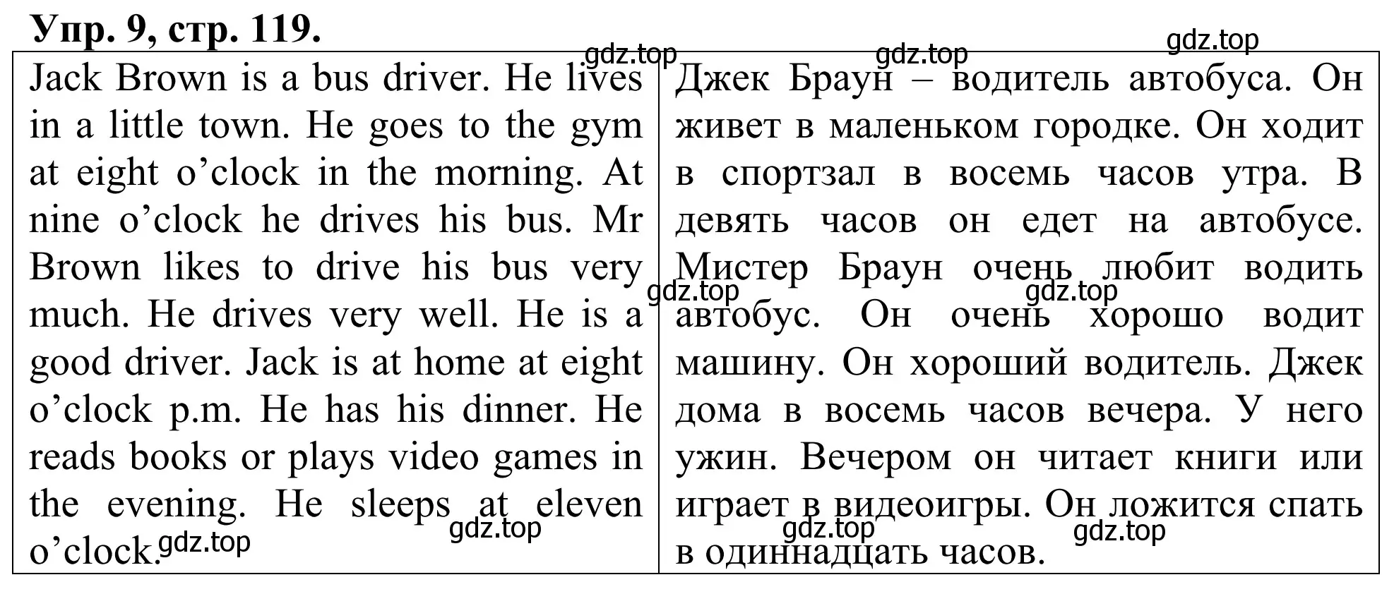 Решение номер 9 (страница 119) гдз по английскому языку 3 класс Афанасьева, Михеева, лексико-грамматический практикум