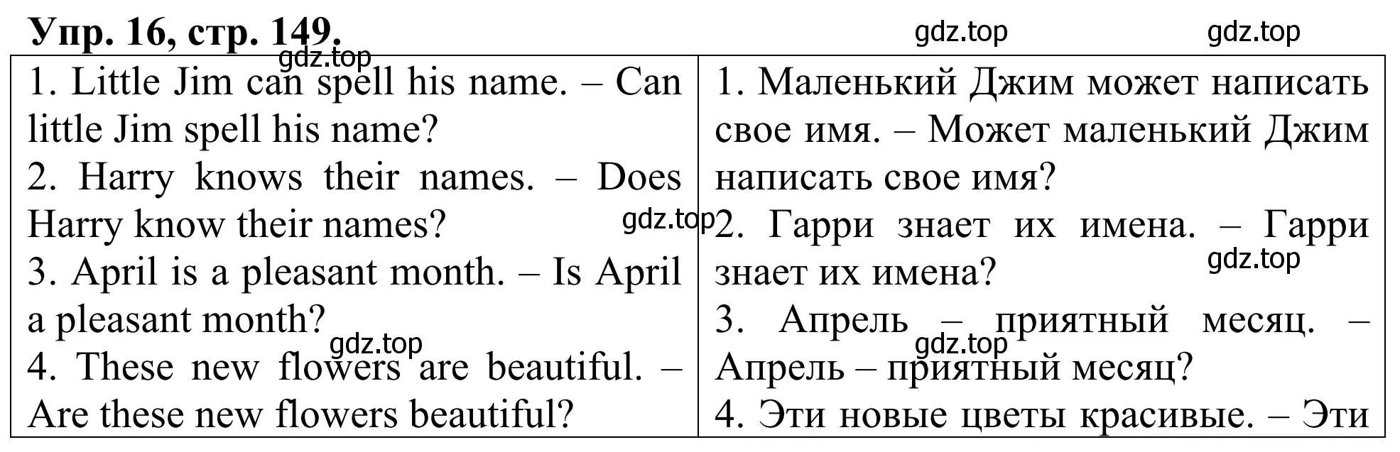 Решение номер 16 (страница 149) гдз по английскому языку 3 класс Афанасьева, Михеева, лексико-грамматический практикум