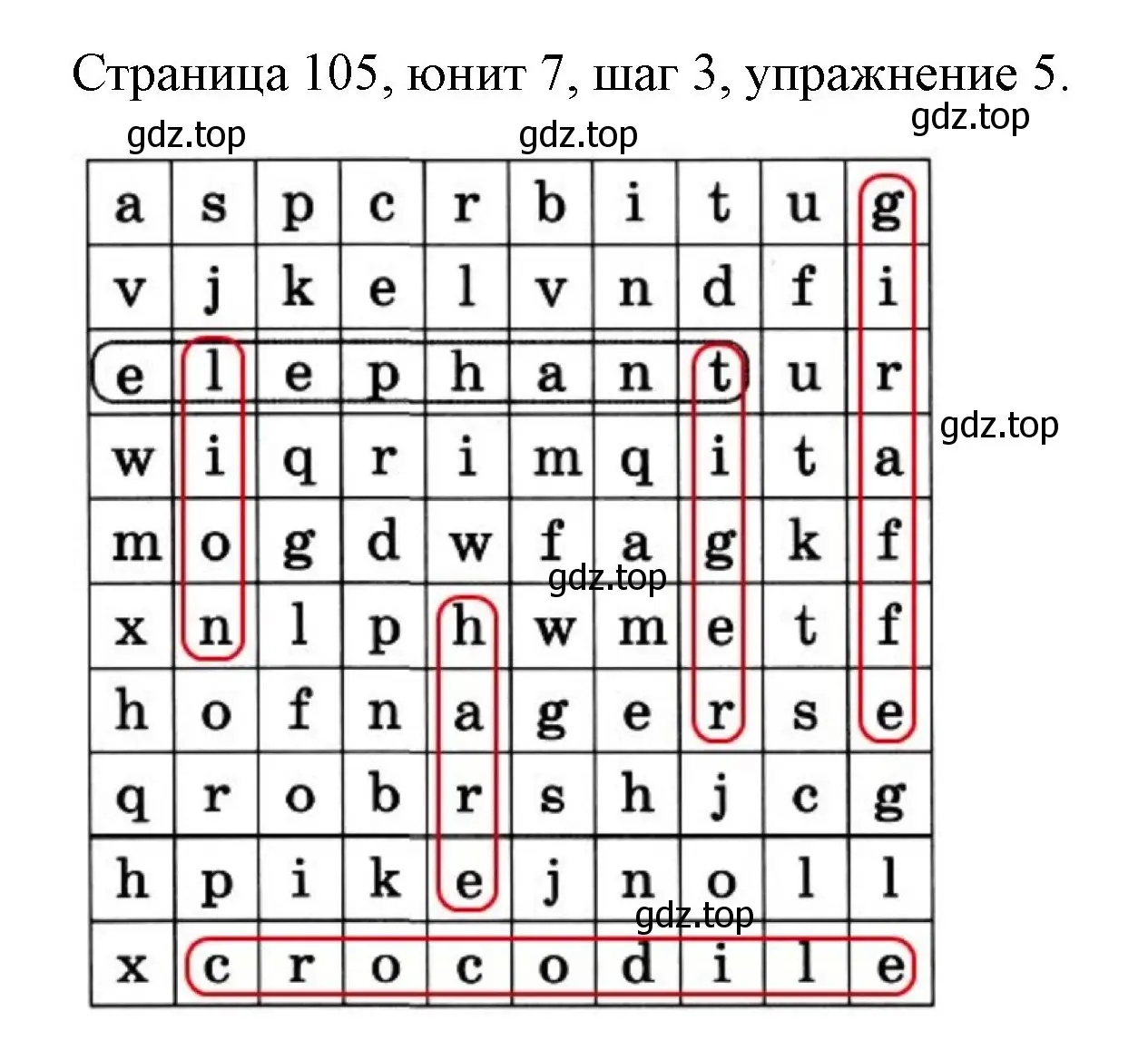 Решение номер 5 (страница 105) гдз по английскому языку 3 класс Афанасьева, Михеева, рабочая тетрадь