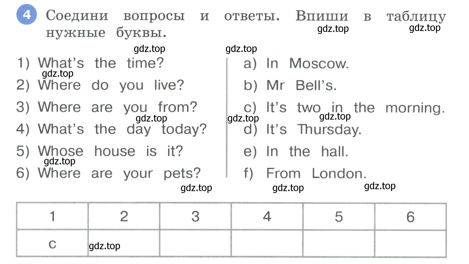 Условие номер 4 (страница 40) гдз по английскому языку 3 класс Афанасьева, Баранова, рабочая тетрадь 1 часть