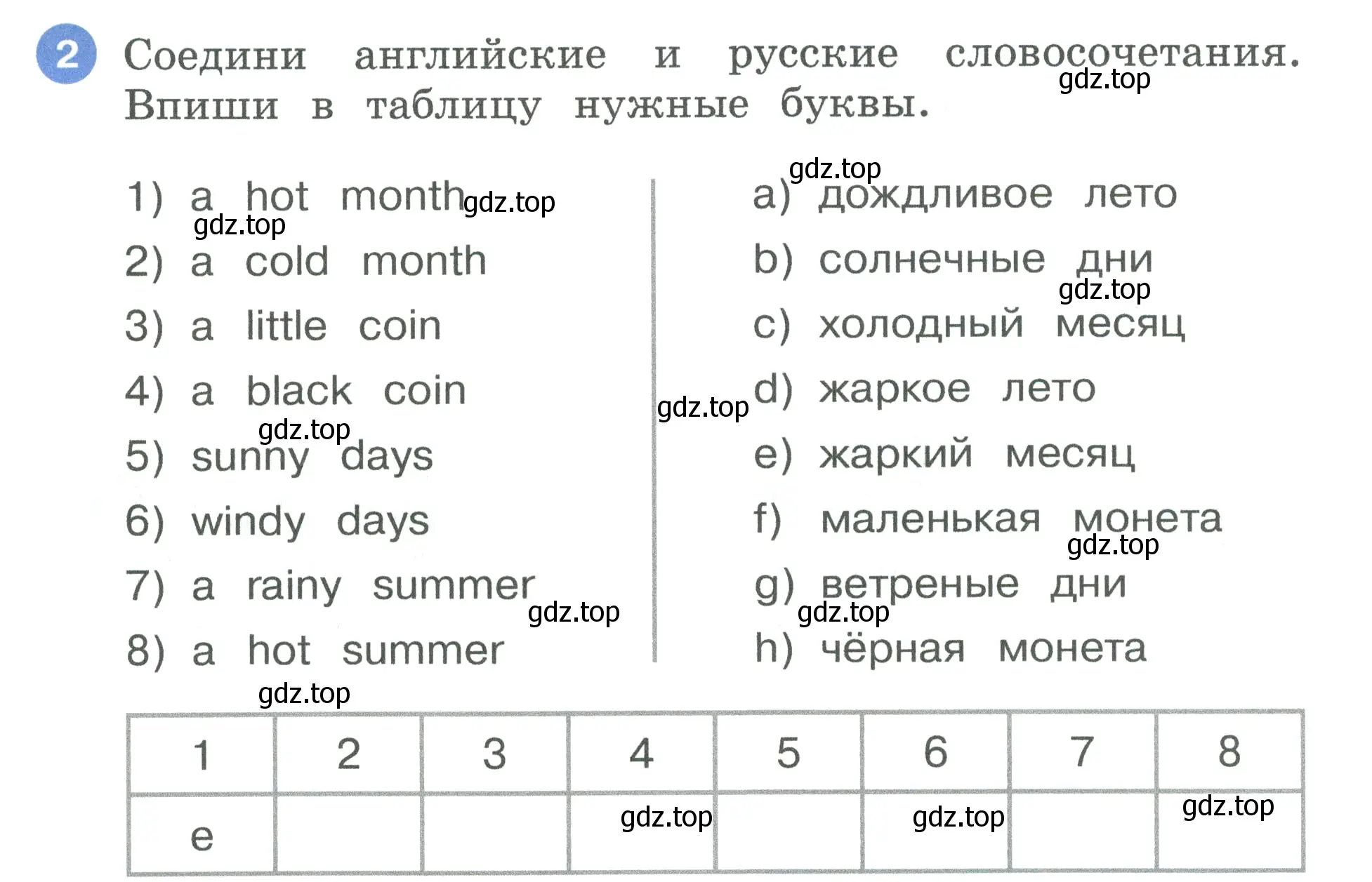 Условие номер 2 (страница 50) гдз по английскому языку 3 класс Афанасьева, Баранова, рабочая тетрадь 1 часть