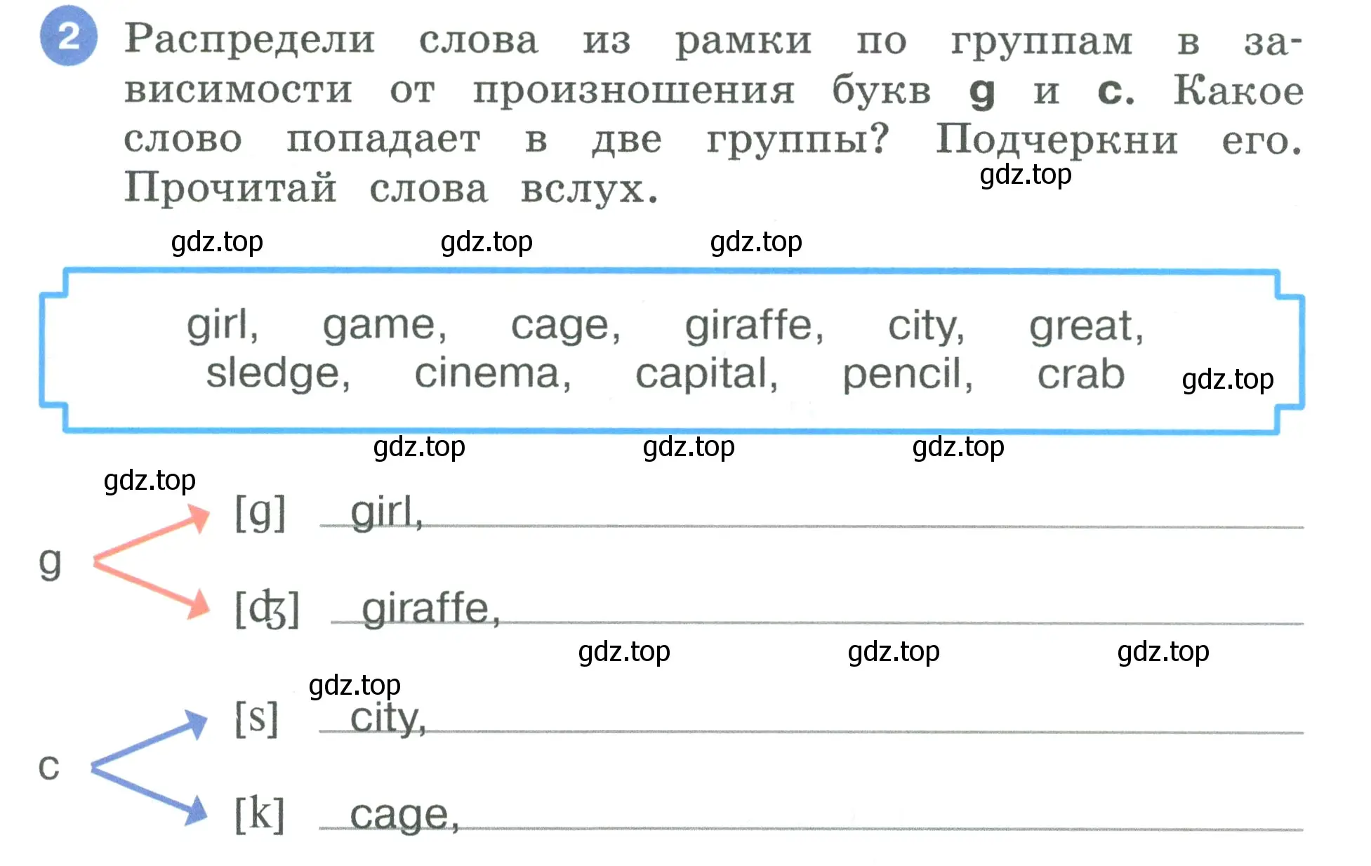 Условие номер 2 (страница 57) гдз по английскому языку 3 класс Афанасьева, Баранова, рабочая тетрадь 1 часть