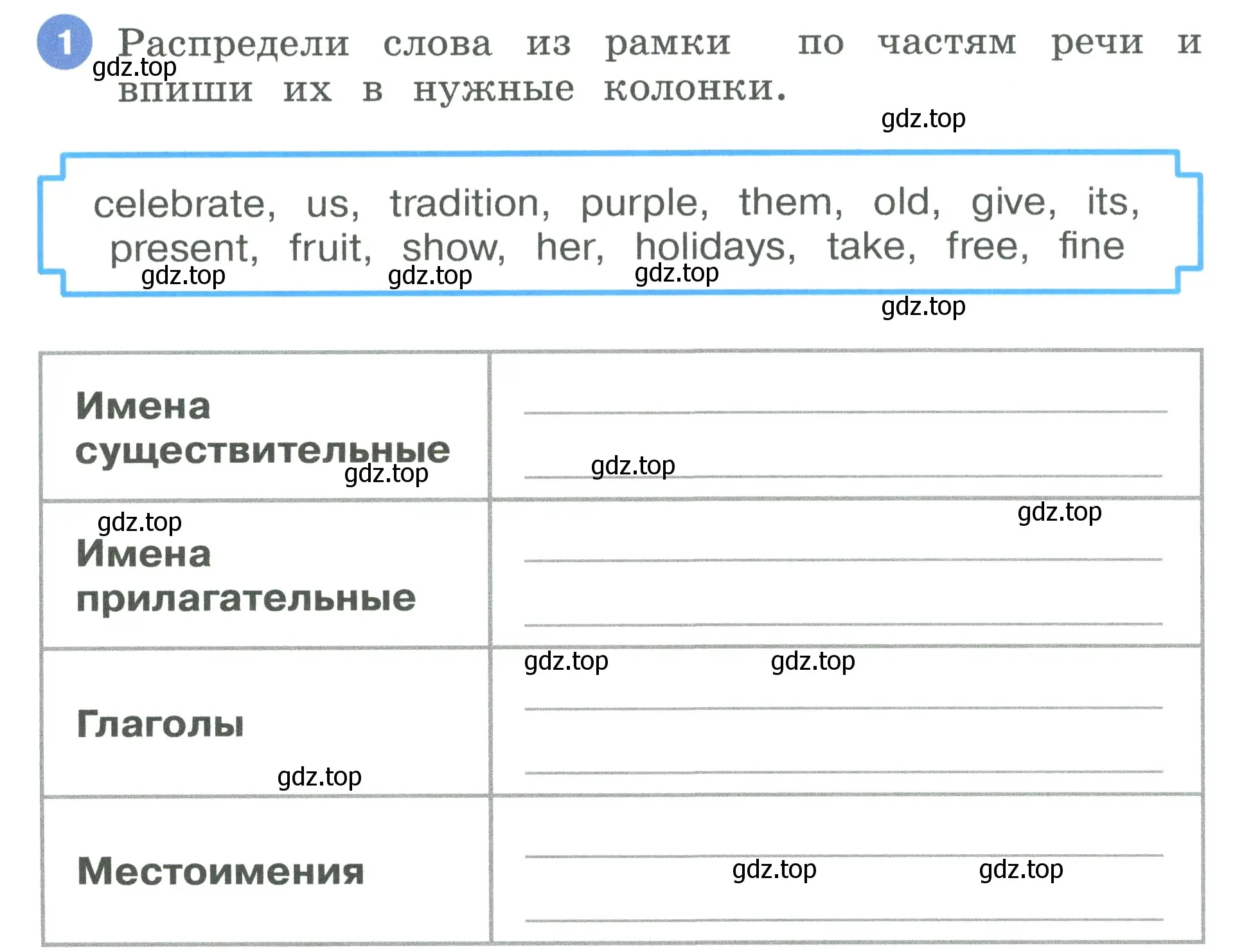 Условие номер 1 (страница 74) гдз по английскому языку 3 класс Афанасьева, Баранова, рабочая тетрадь 1 часть