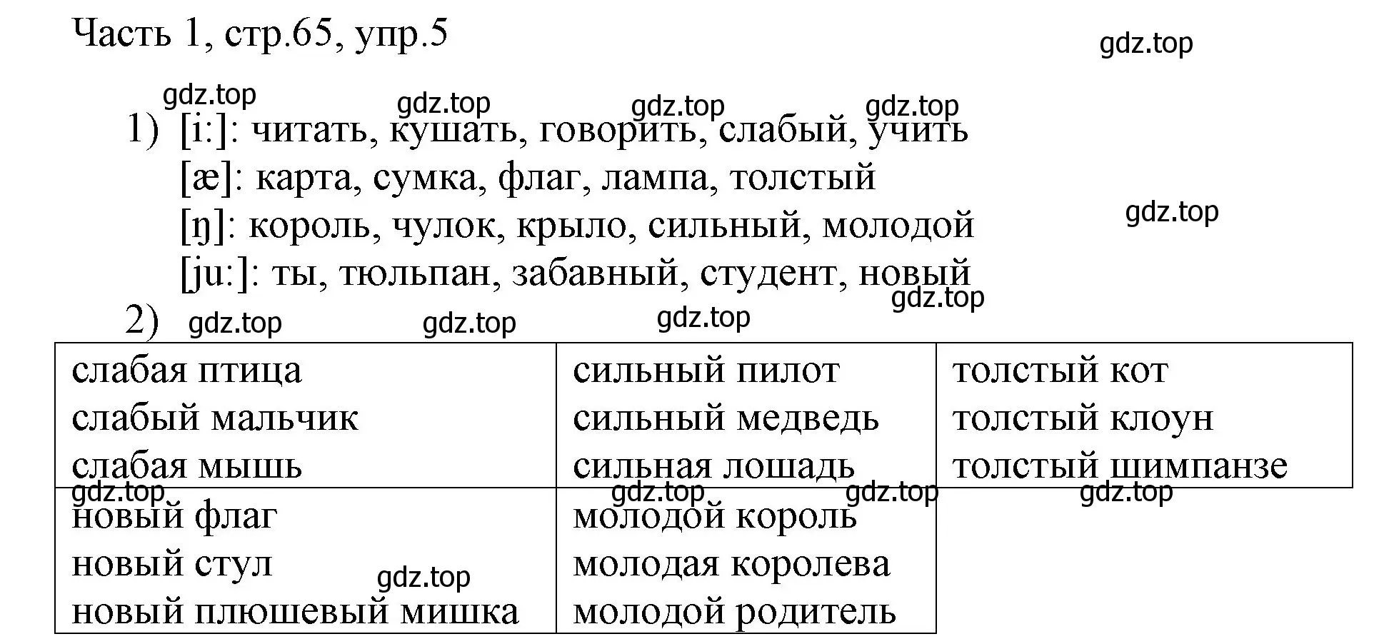 Решение номер 5 (страница 65) гдз по английскому языку 3 класс Афанасьева, Михеева, учебник 1 часть