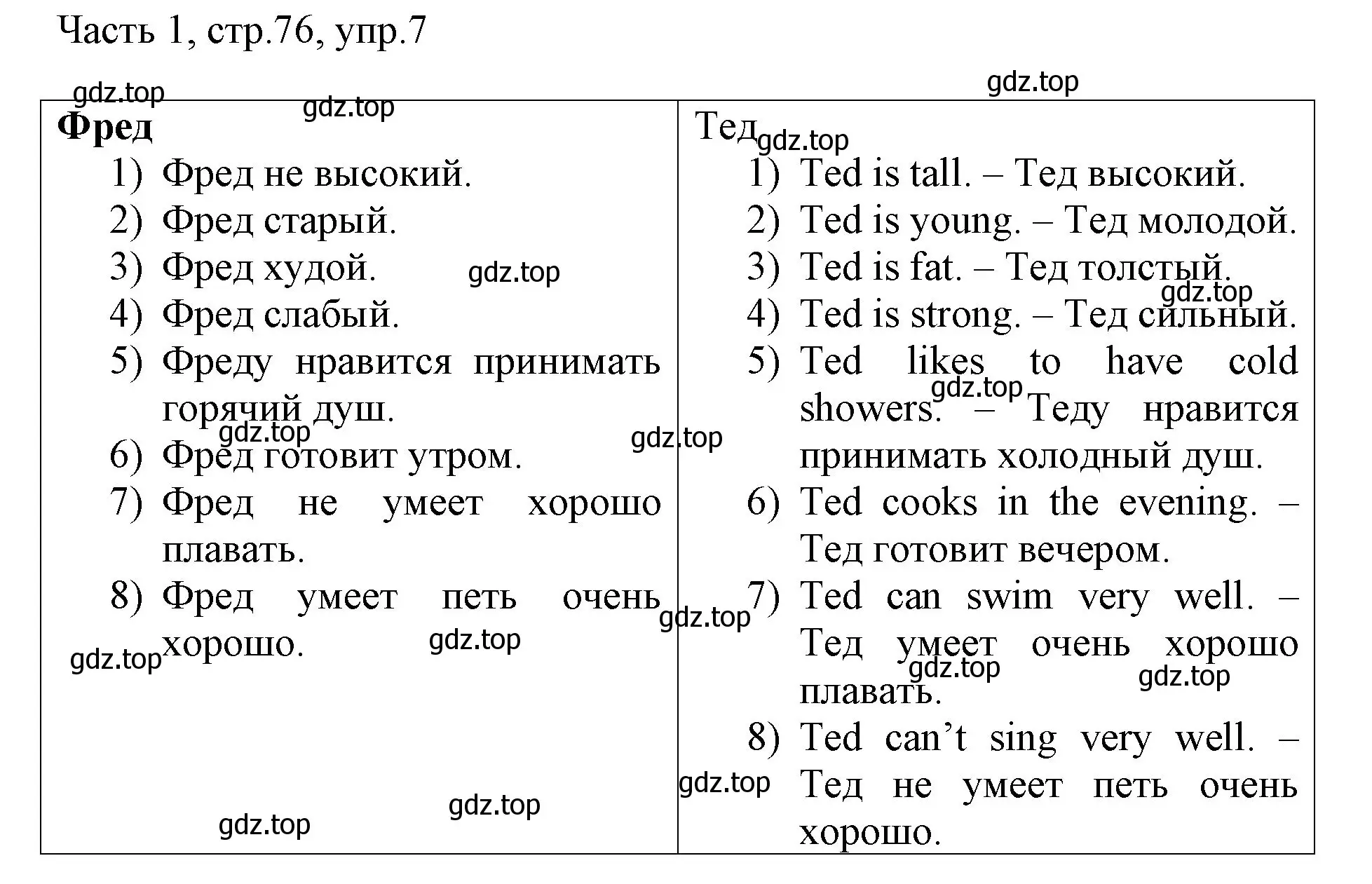 Решение номер 7 (страница 76) гдз по английскому языку 3 класс Афанасьева, Михеева, учебник 1 часть