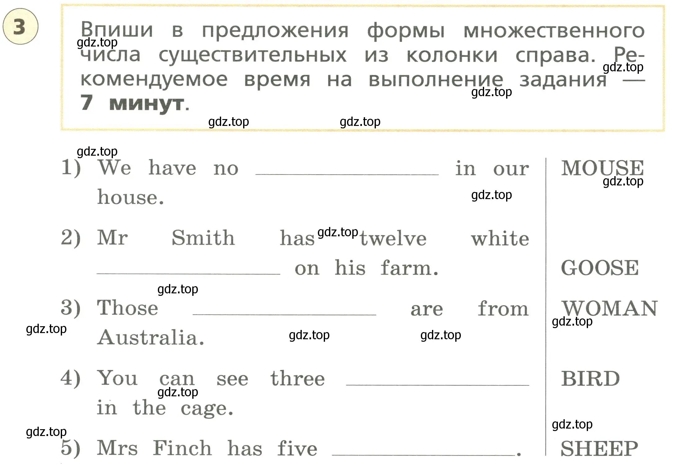 Условие номер 3 (страница 31) гдз по английскому языку 3 класс Афанасьева, Михеева, подготовка к Всероссийским проверочным работам