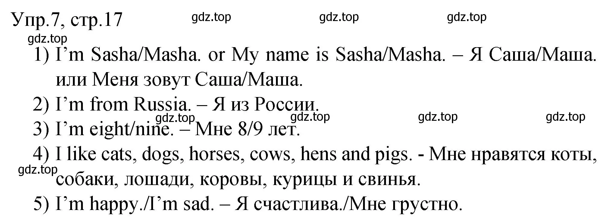 Решение номер 7 (страница 17) гдз по английскому языку 3 класс Афанасьева, Михеева, подготовка к Всероссийским проверочным работам