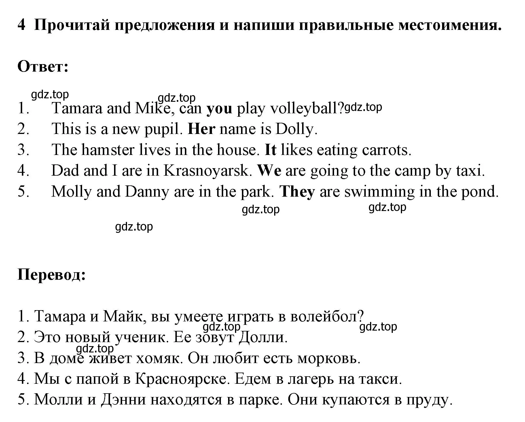 Решение номер 4 (страница 53) гдз по английскому языку 3 класс Смирнов, тетрадь-экзаменатор