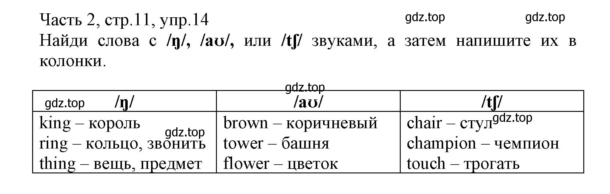 Решение номер 14 (страница 11) гдз по английскому языку 3 класс Баранова, Дули, рабочая тетрадь 2 часть