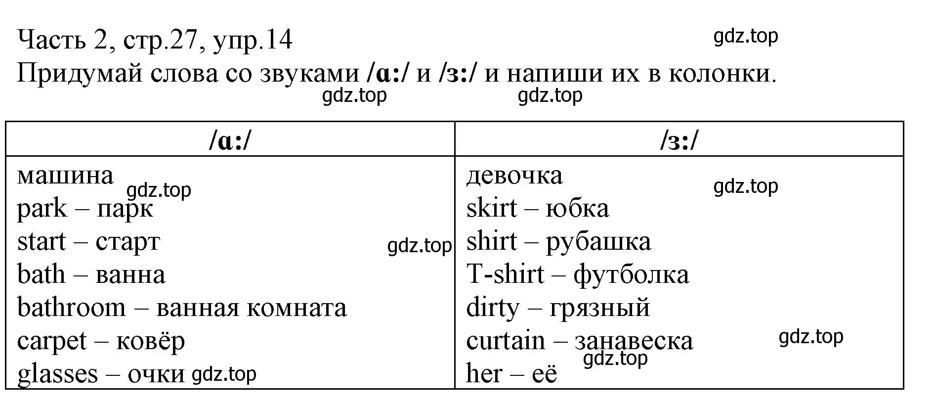 Решение номер 14 (страница 27) гдз по английскому языку 3 класс Баранова, Дули, рабочая тетрадь 2 часть