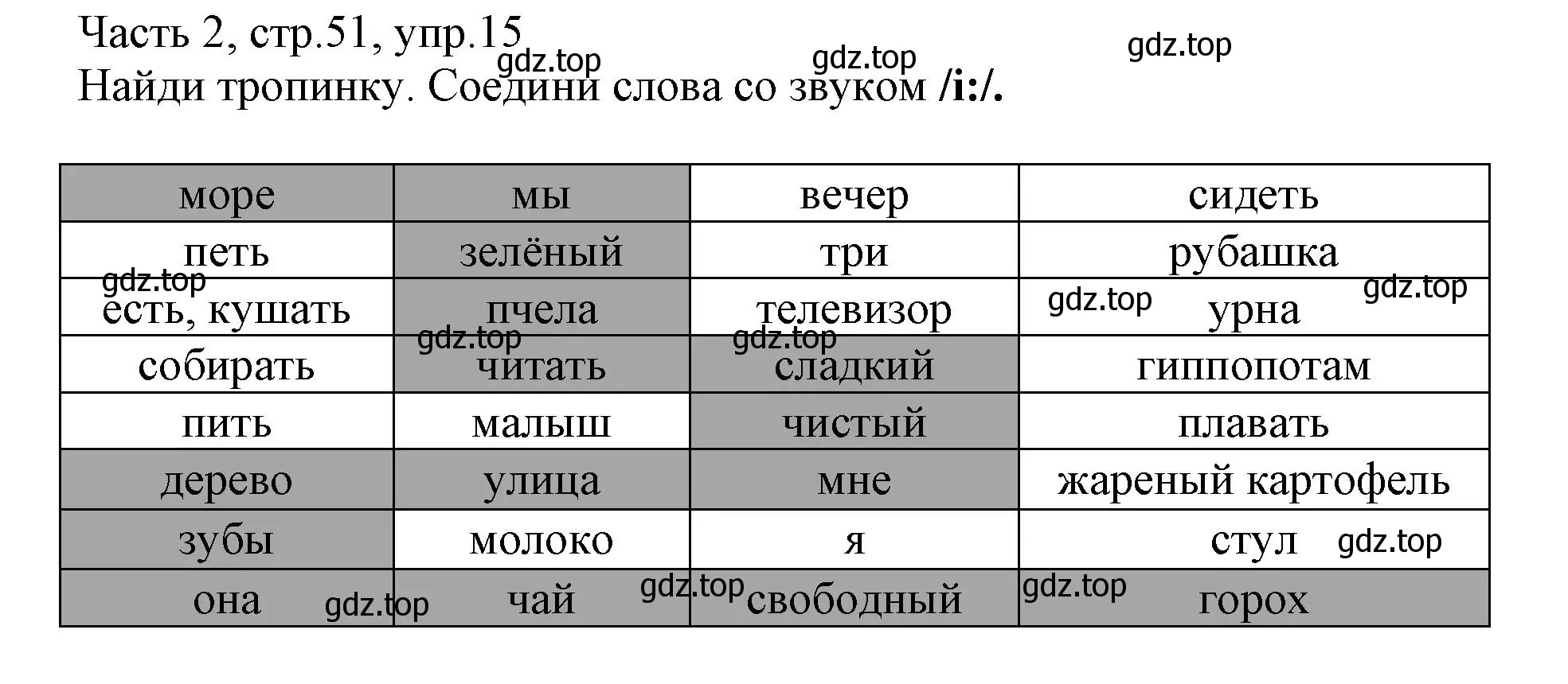 Решение номер 15 (страница 51) гдз по английскому языку 3 класс Баранова, Дули, рабочая тетрадь 2 часть