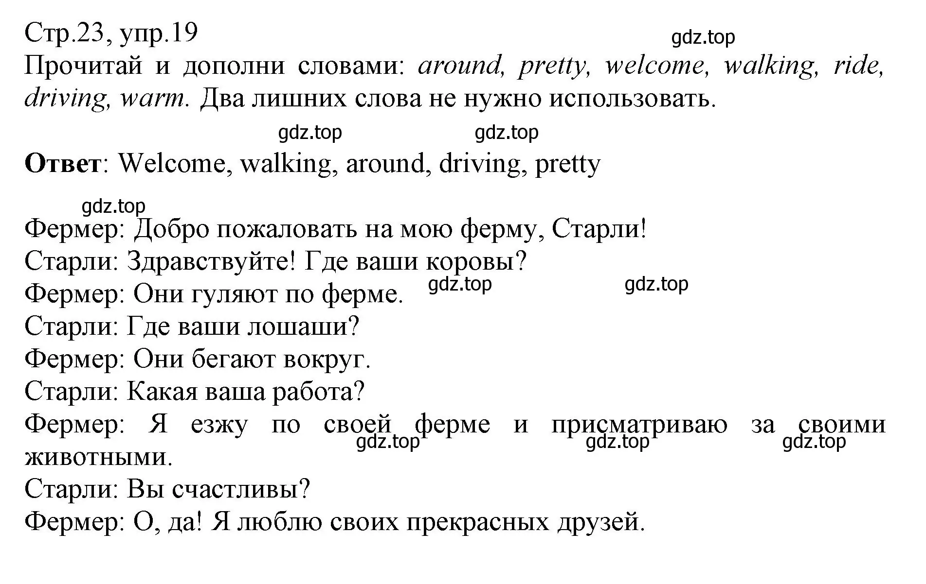 Решение номер 19 (страница 23) гдз по английскому языку 3 класс Котова, сборник упражнений