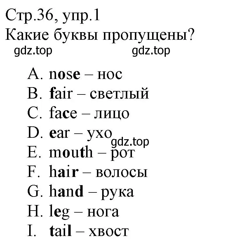 Решение номер 1 (страница 36) гдз по английскому языку 3 класс Котова, сборник упражнений