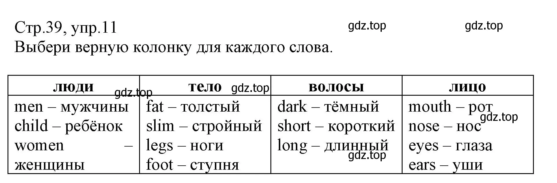 Решение номер 11 (страница 39) гдз по английскому языку 3 класс Котова, сборник упражнений