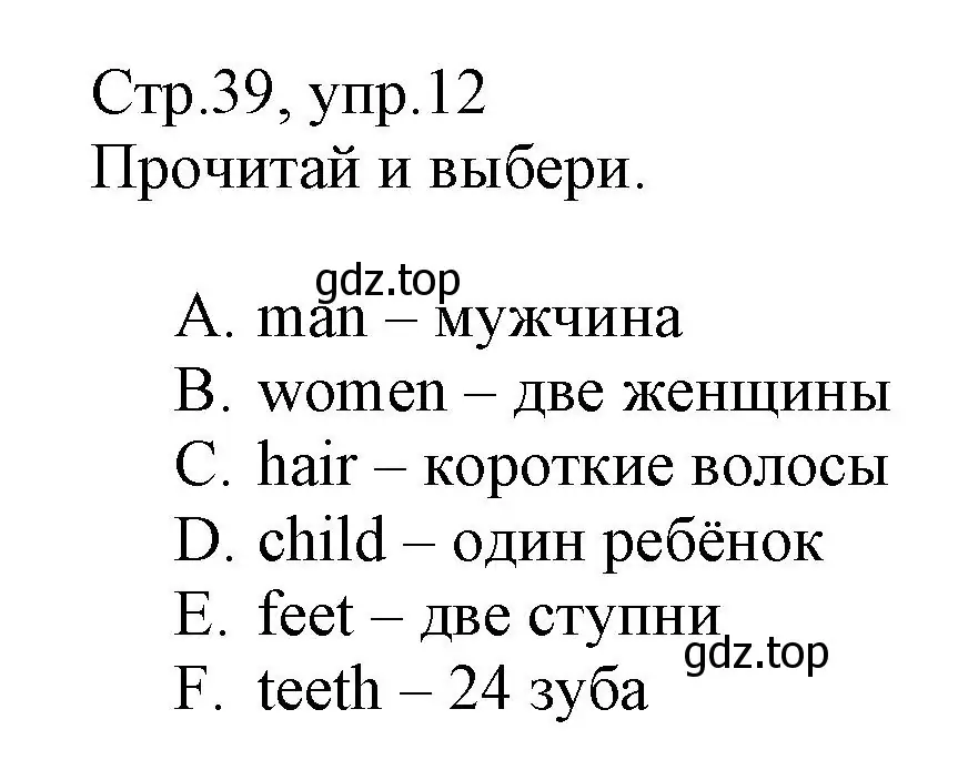 Решение номер 12 (страница 39) гдз по английскому языку 3 класс Котова, сборник упражнений