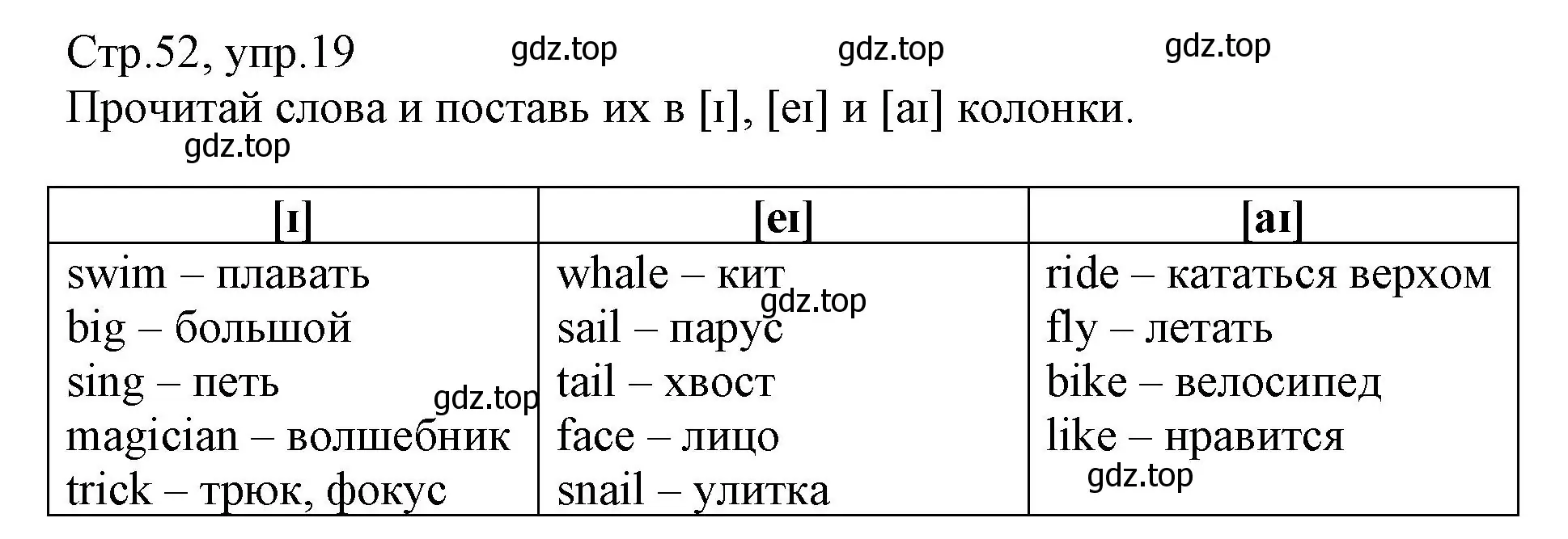 Решение номер 19 (страница 52) гдз по английскому языку 3 класс Котова, сборник упражнений