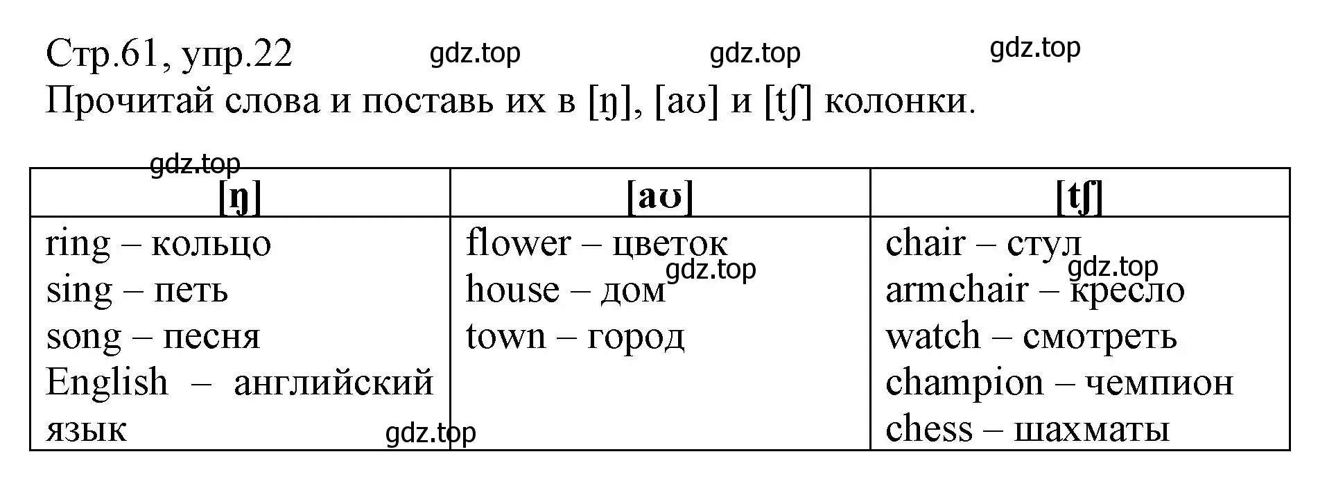 Решение номер 22 (страница 61) гдз по английскому языку 3 класс Котова, сборник упражнений