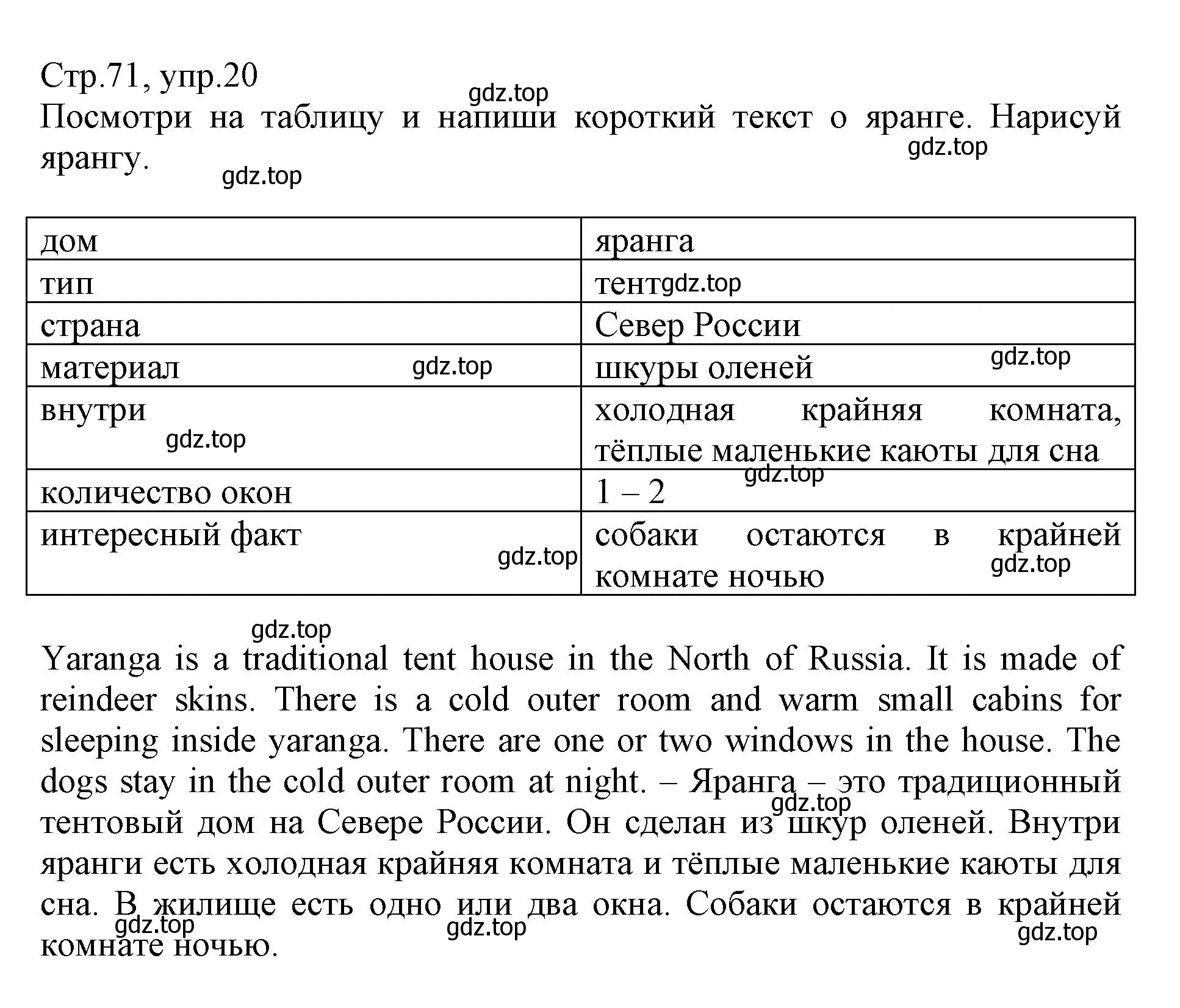 Решение номер 20 (страница 71) гдз по английскому языку 3 класс Котова, сборник упражнений