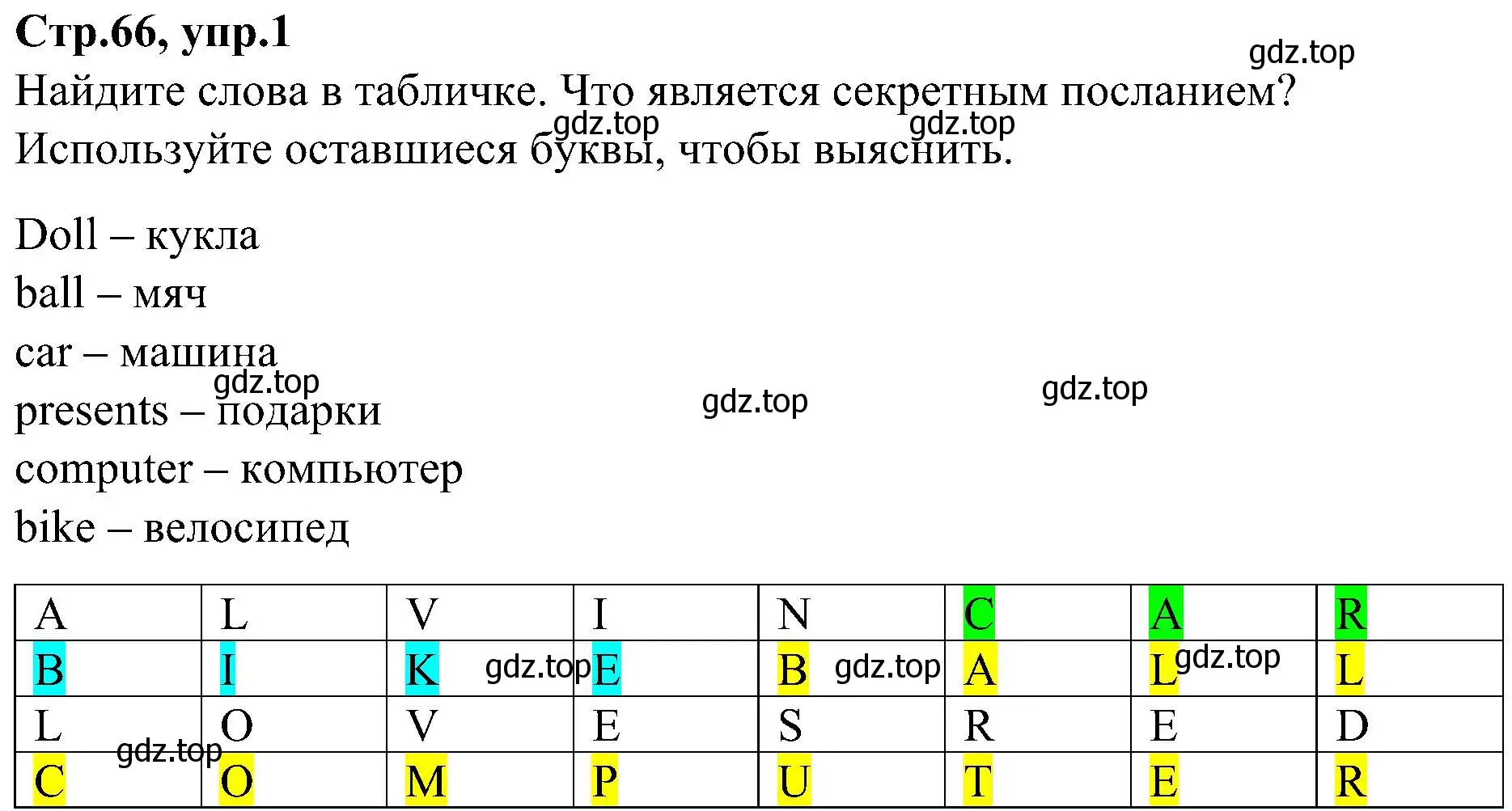 Решение номер 1 (страница 66) гдз по английскому языку 3 класс Баранова, Дули, учебник 1 часть