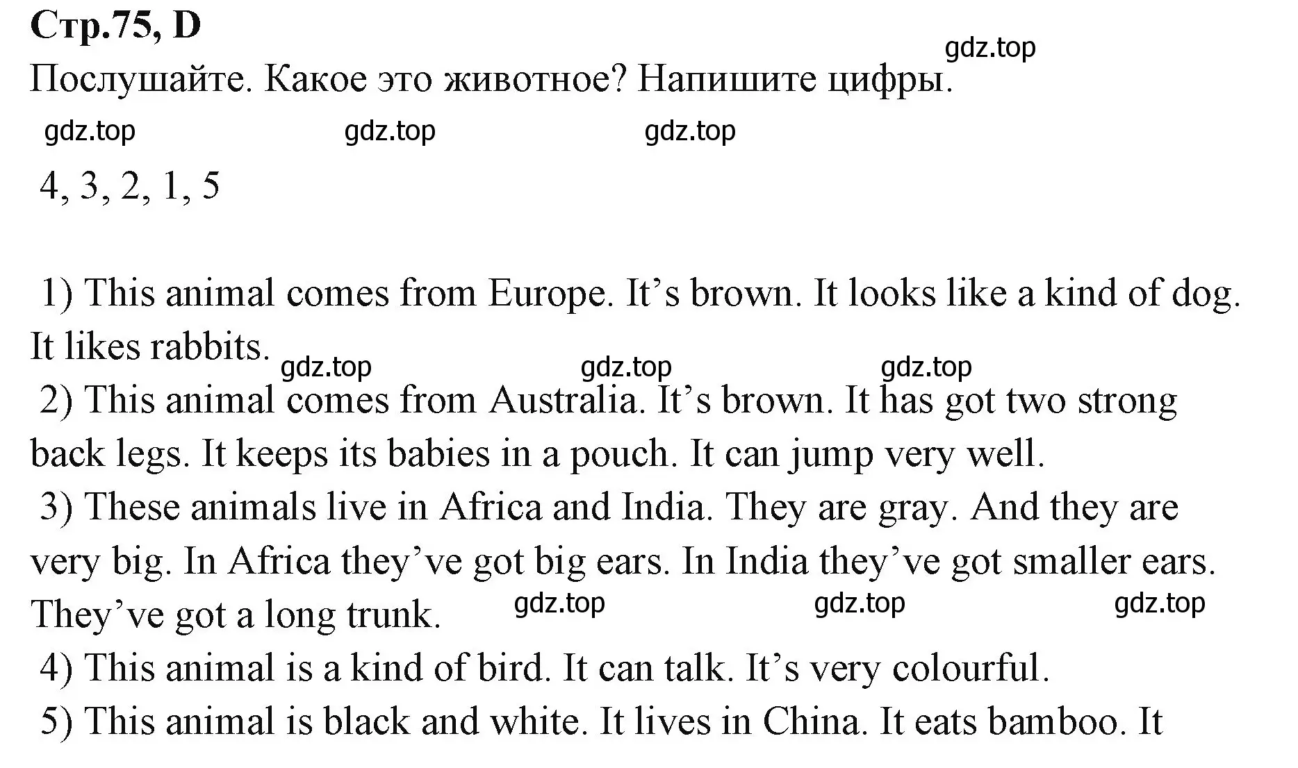 Решение номер D (страница 75) гдз по английскому языку 3 класс Вербицкая, Эббс, рабочая тетрадь