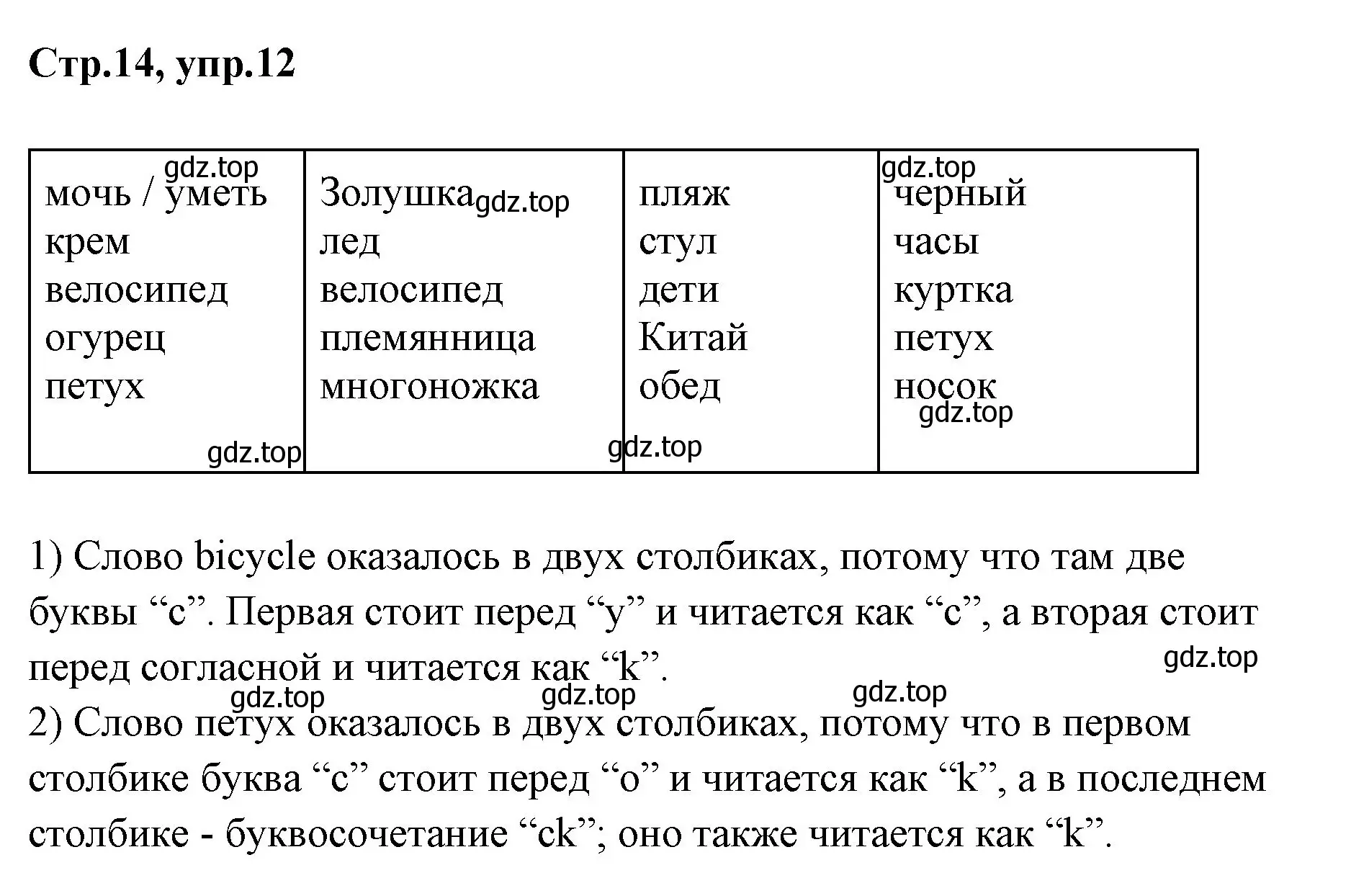 Решение номер 12 (страница 14) гдз по английскому языку 3 класс Вербицкая, Эббс, учебник 1 часть