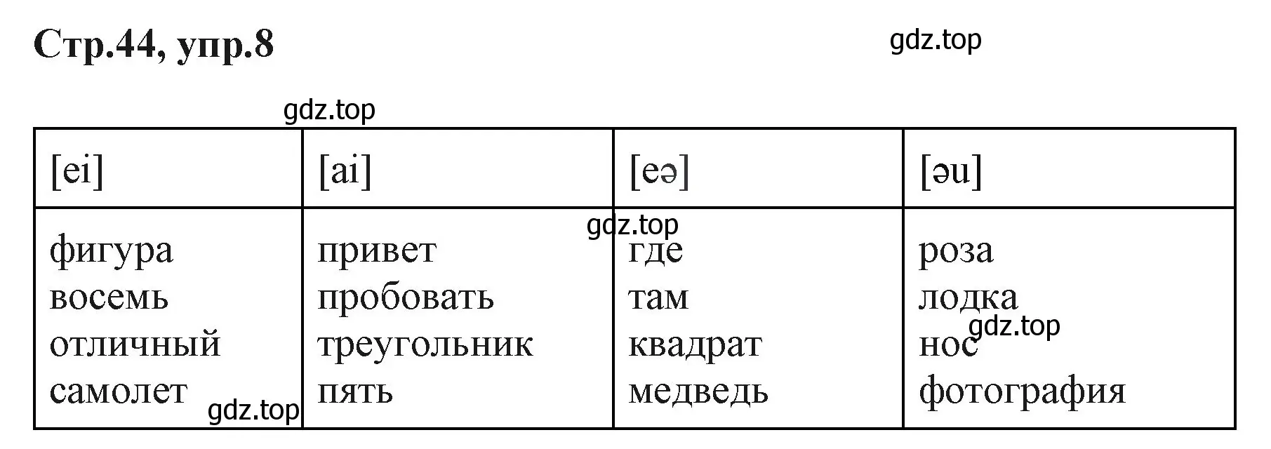 Решение номер 8 (страница 44) гдз по английскому языку 3 класс Вербицкая, Эббс, учебник 1 часть