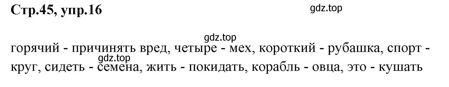 Решение номер 16 (страница 45) гдз по английскому языку 3 класс Вербицкая, Эббс, учебник 2 часть