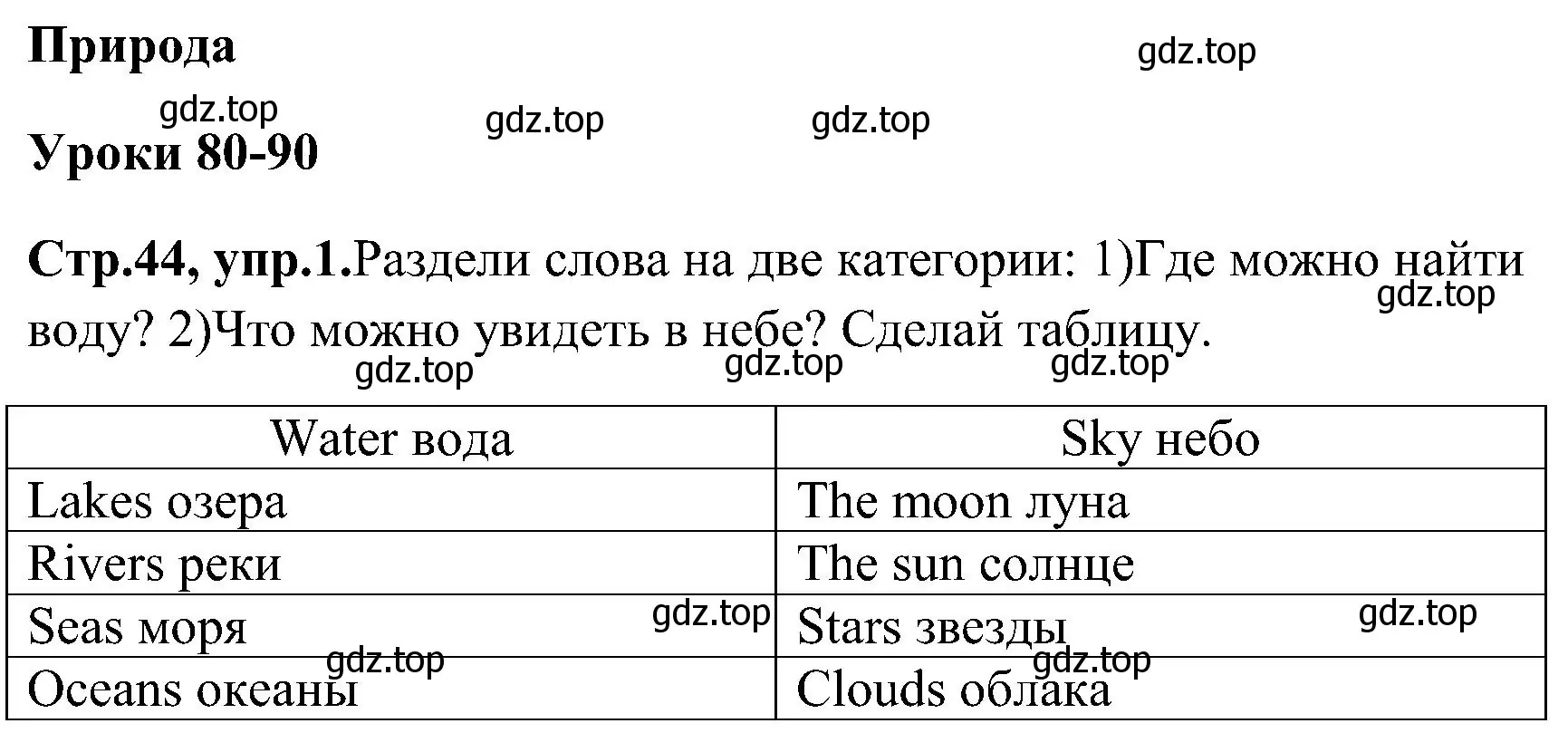 Решение номер 1 (страница 44) гдз по английскому языку 3 класс Верещагина, Притыкина, рабочая тетрадь