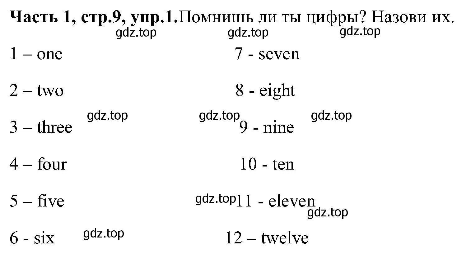 Решение номер 1 (страница 9) гдз по английскому языку 3 класс Верещагина, Притыкина, учебник 1 часть