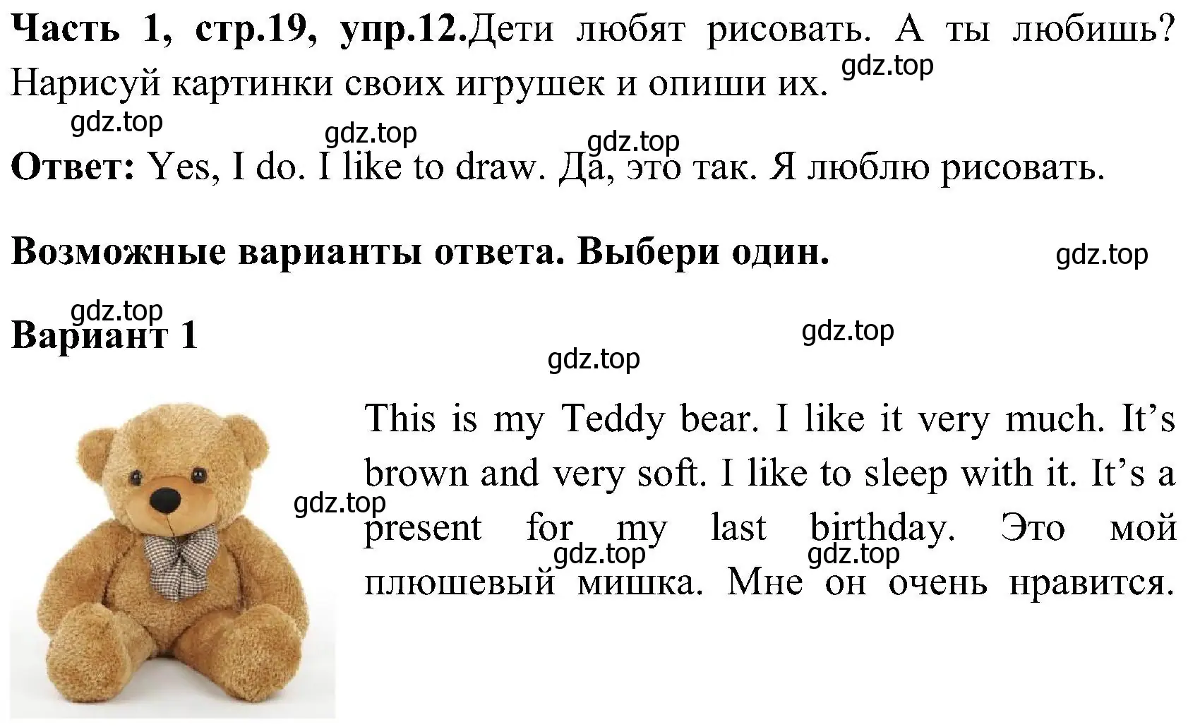 Решение номер 12 (страница 19) гдз по английскому языку 3 класс Верещагина, Притыкина, учебник 1 часть