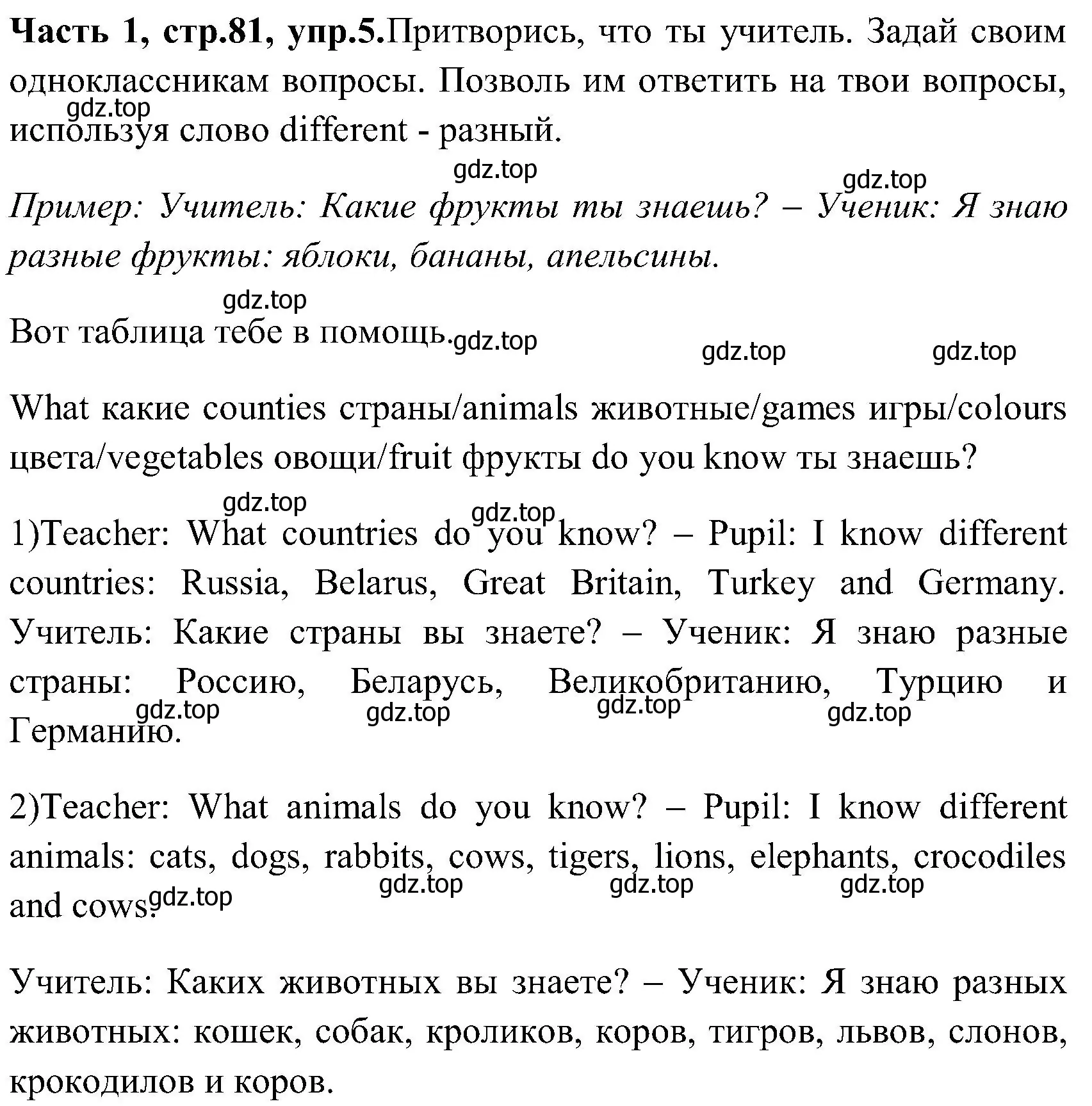 Решение номер 5 (страница 81) гдз по английскому языку 3 класс Верещагина, Притыкина, учебник 1 часть