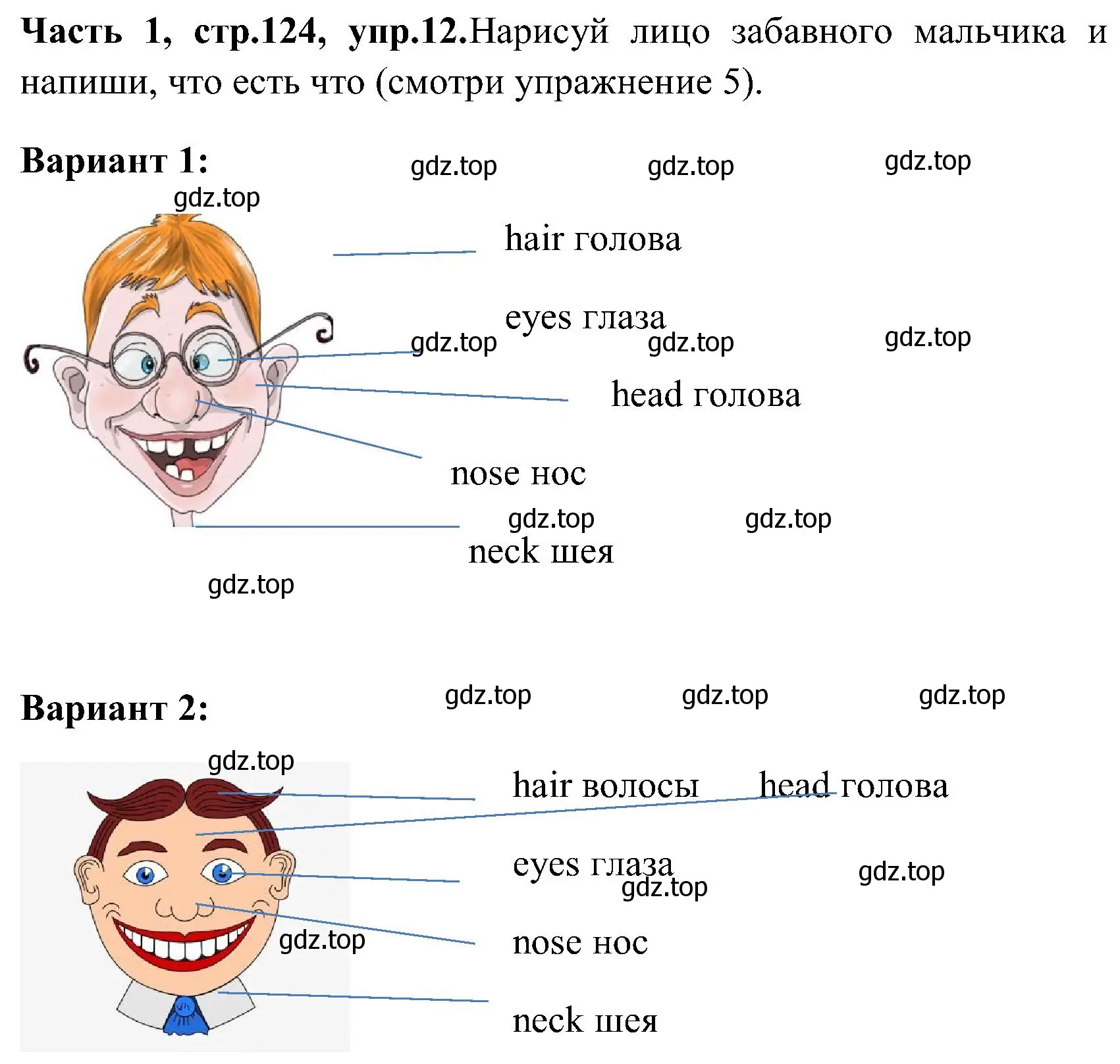 Решение номер 12 (страница 124) гдз по английскому языку 3 класс Верещагина, Притыкина, учебник 1 часть