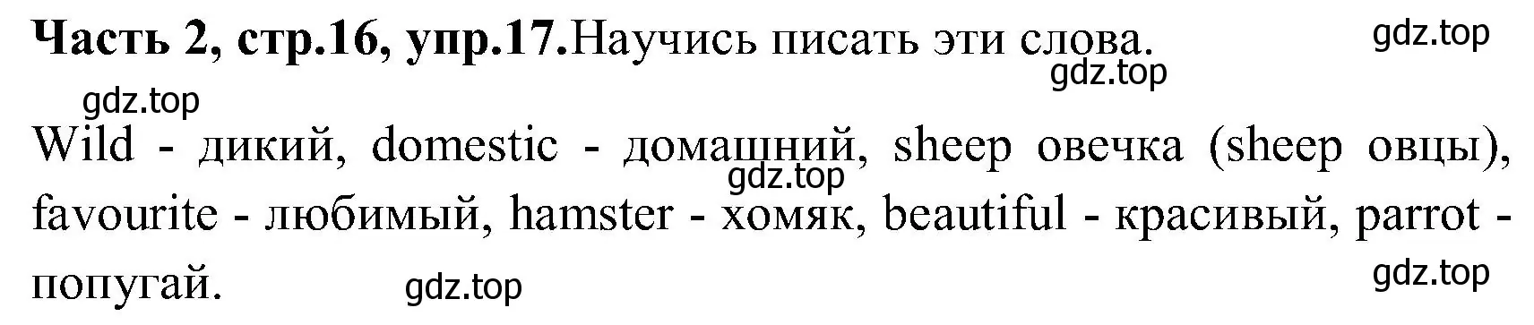 Решение номер 17 (страница 16) гдз по английскому языку 3 класс Верещагина, Притыкина, учебник 2 часть