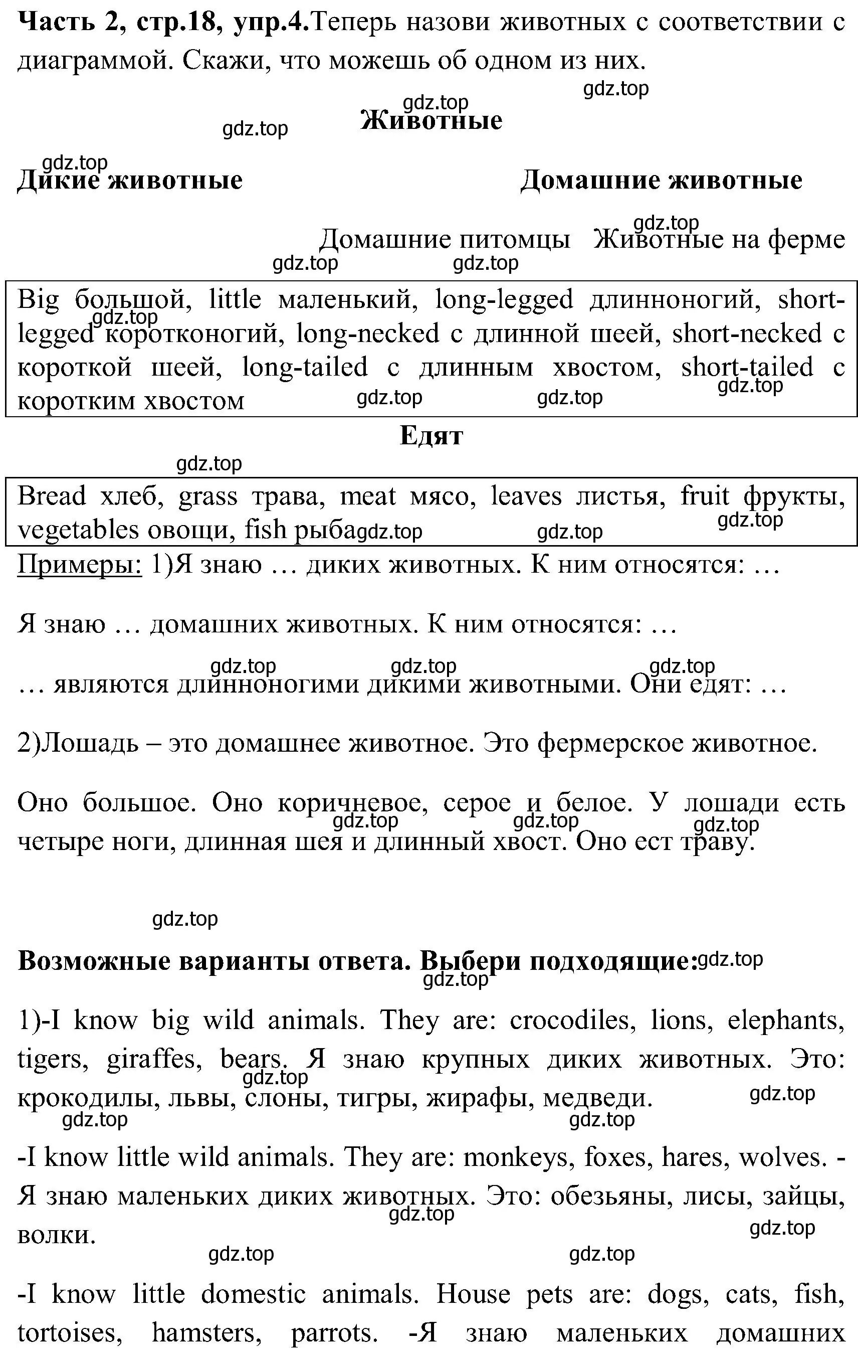 Решение номер 4 (страница 18) гдз по английскому языку 3 класс Верещагина, Притыкина, учебник 2 часть