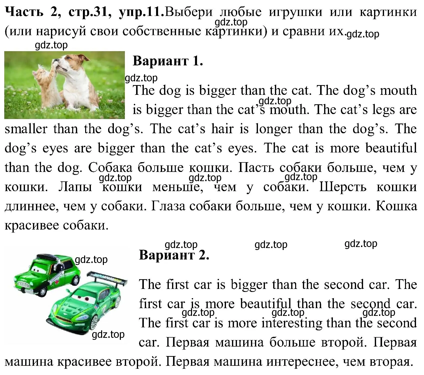 Решение номер 11 (страница 31) гдз по английскому языку 3 класс Верещагина, Притыкина, учебник 2 часть