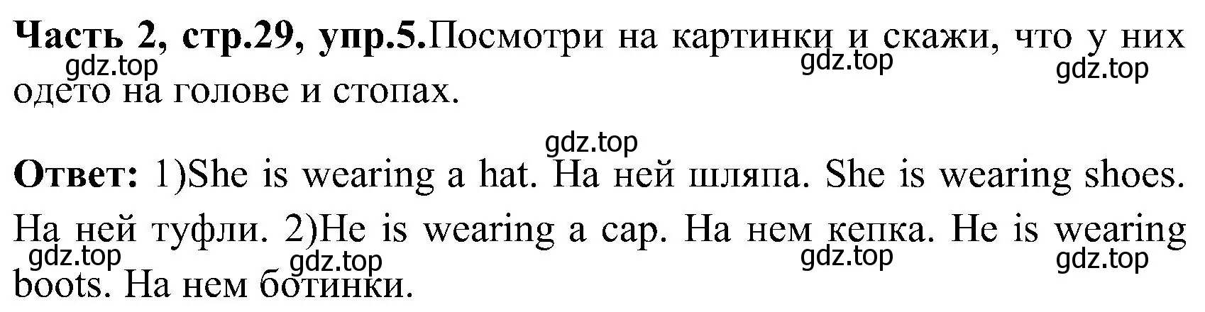 Решение номер 5 (страница 29) гдз по английскому языку 3 класс Верещагина, Притыкина, учебник 2 часть