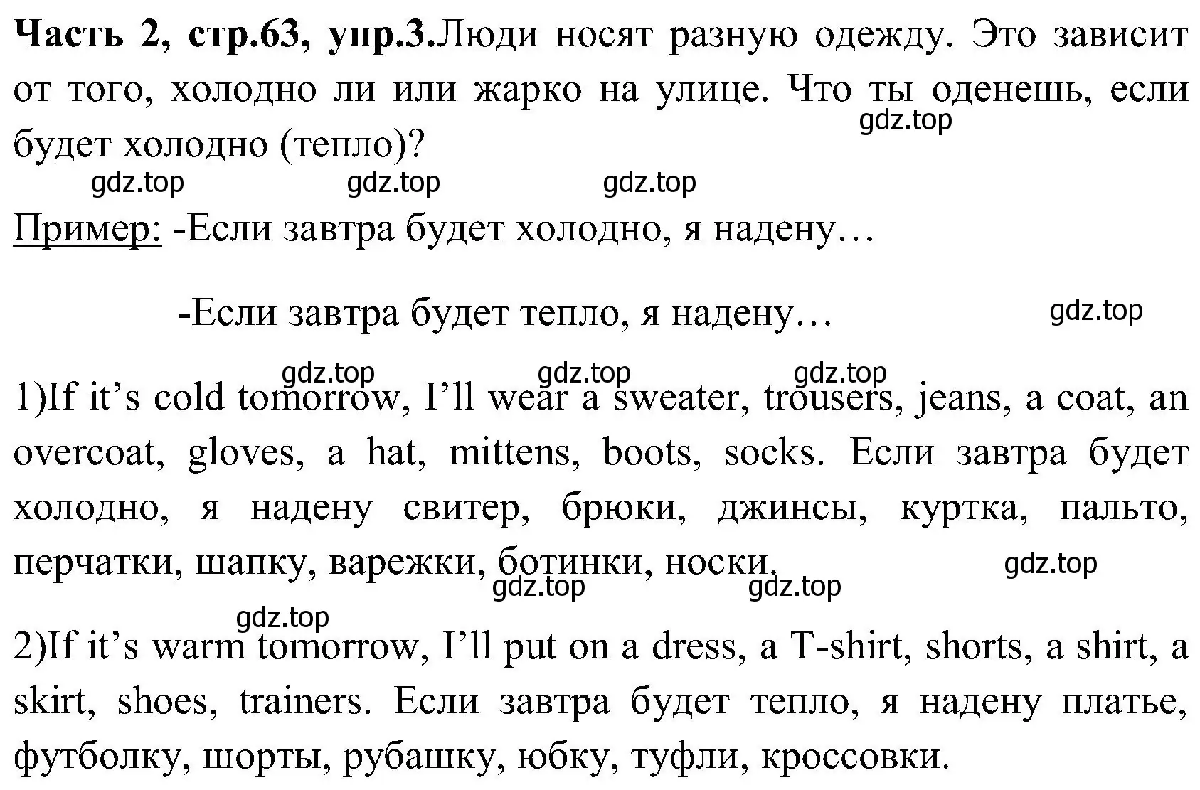 Решение номер 3 (страница 63) гдз по английскому языку 3 класс Верещагина, Притыкина, учебник 2 часть