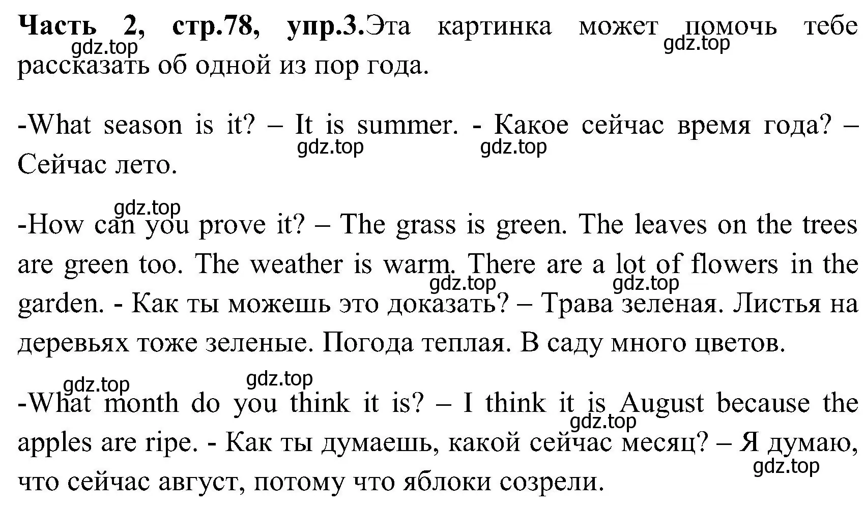 Решение номер 3 (страница 78) гдз по английскому языку 3 класс Верещагина, Притыкина, учебник 2 часть