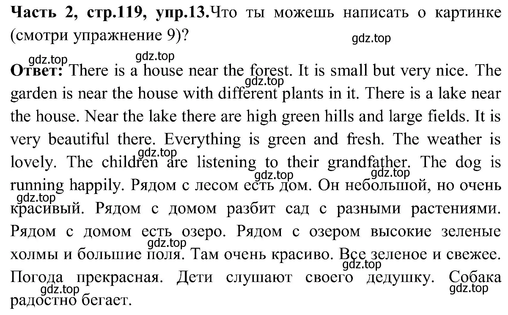 Решение номер 13 (страница 119) гдз по английскому языку 3 класс Верещагина, Притыкина, учебник 2 часть