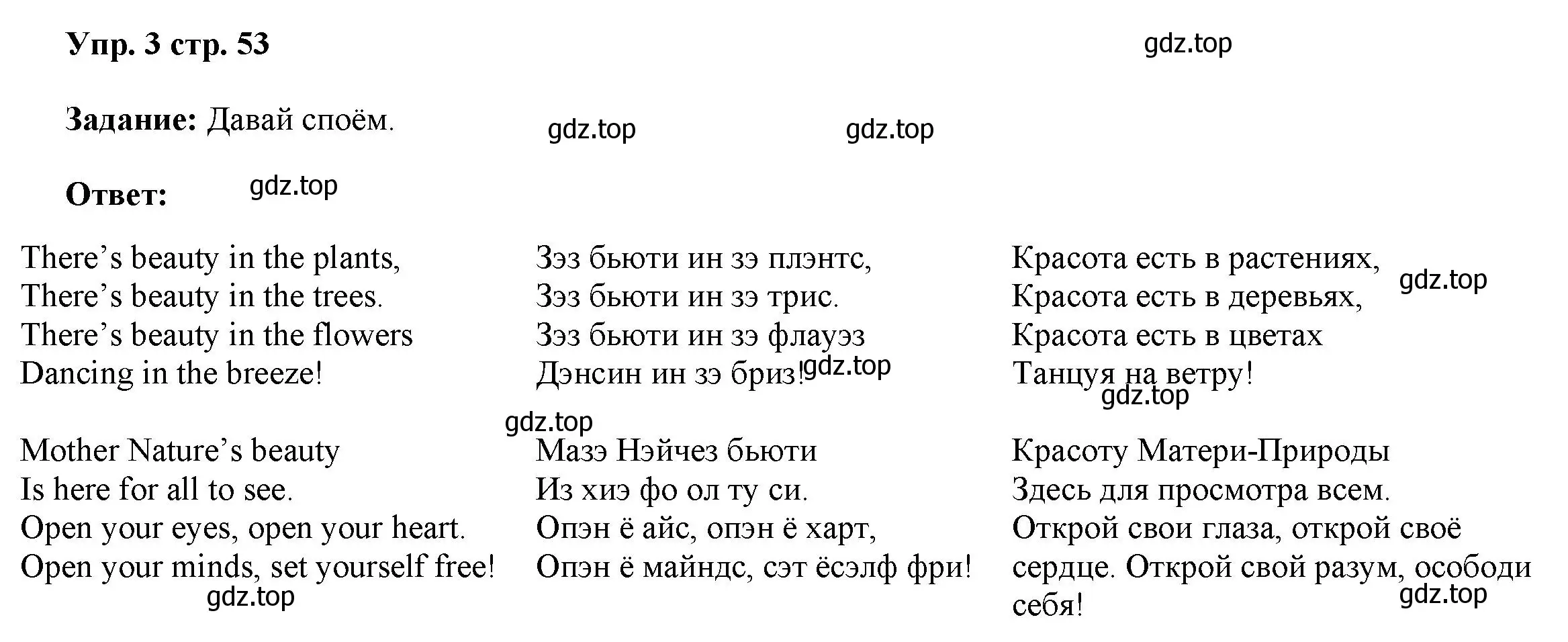 Решение номер 3 (страница 53) гдз по английскому языку 4 класс Баранова, Дули, учебник 1 часть