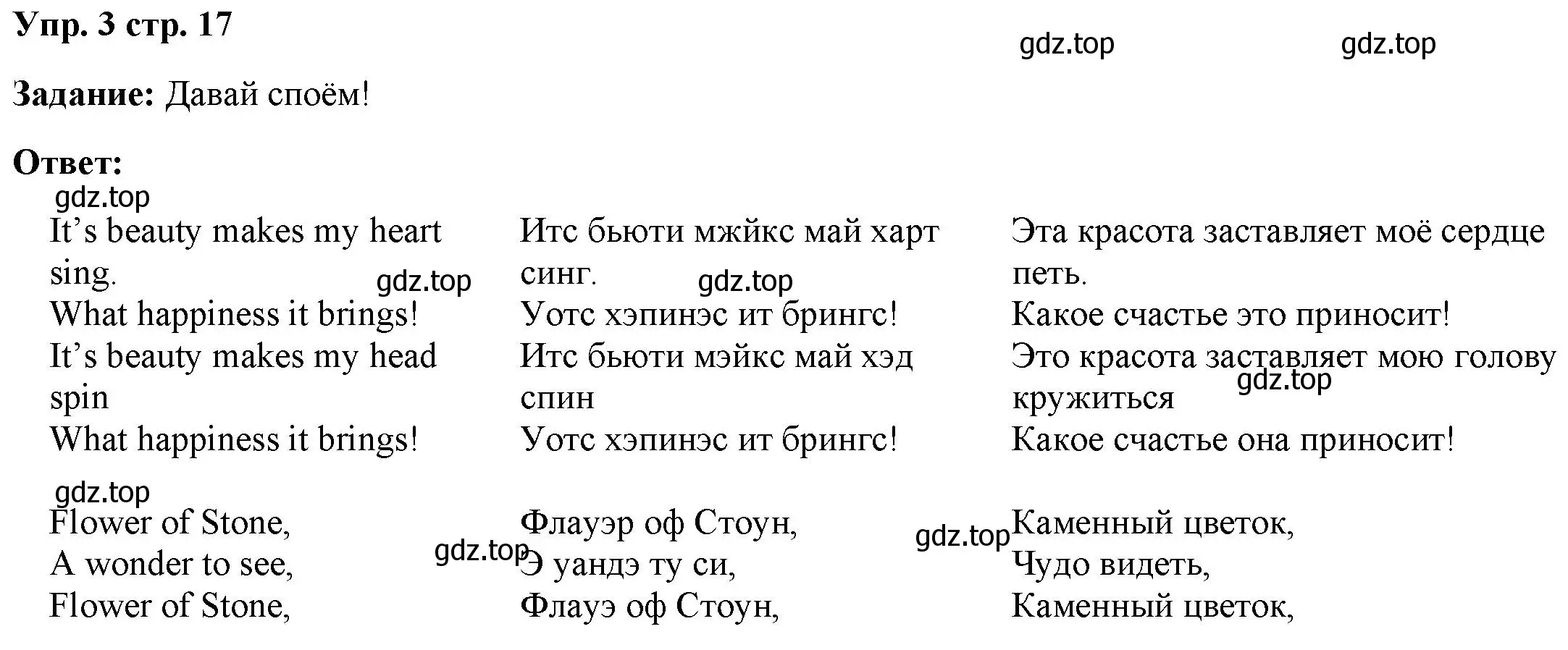 Решение номер 3 (страница 17) гдз по английскому языку 4 класс Баранова, Дули, учебник 2 часть