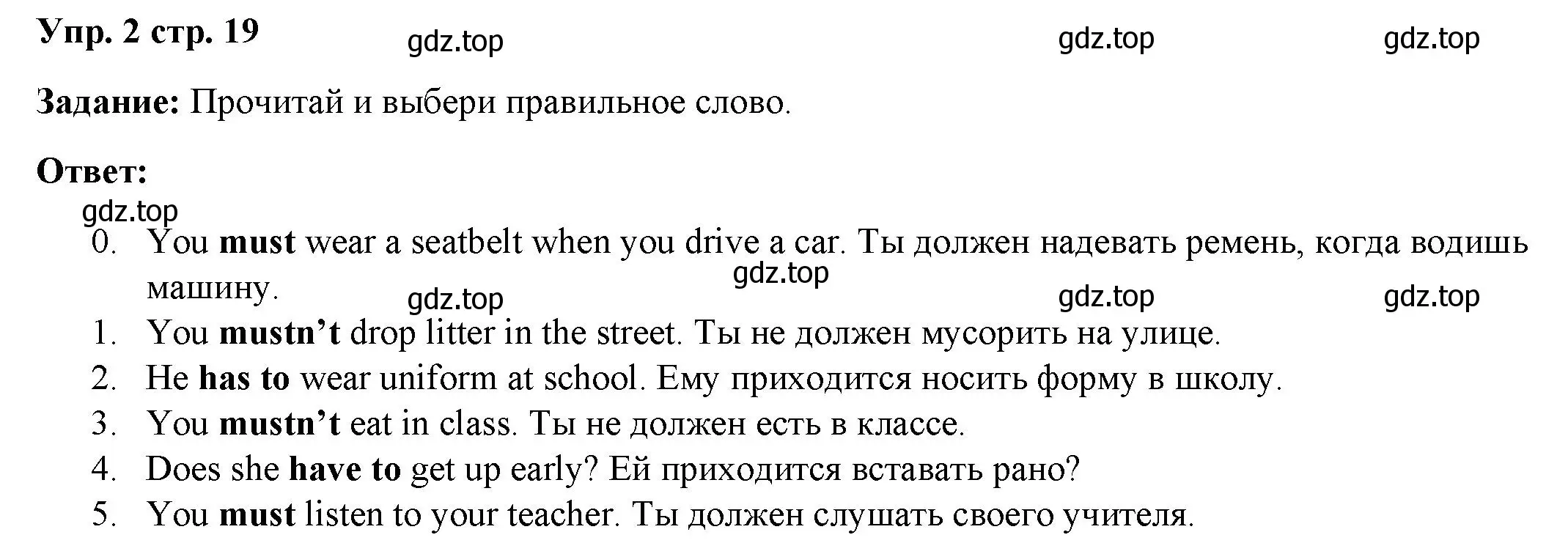 Решение номер 2 (страница 19) гдз по английскому языку 4 класс Баранова, Дули, учебник 2 часть