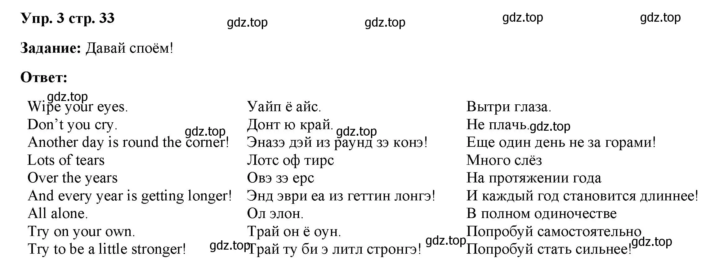 Решение номер 3 (страница 33) гдз по английскому языку 4 класс Баранова, Дули, учебник 2 часть