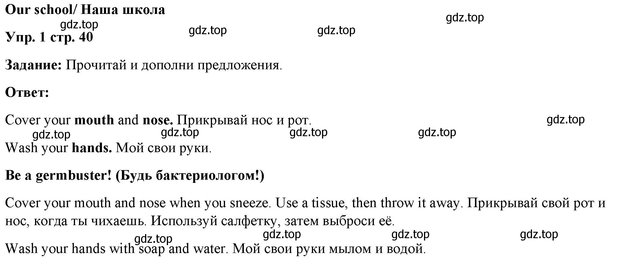 Решение  Our School (страница 40) гдз по английскому языку 4 класс Баранова, Дули, учебник 2 часть