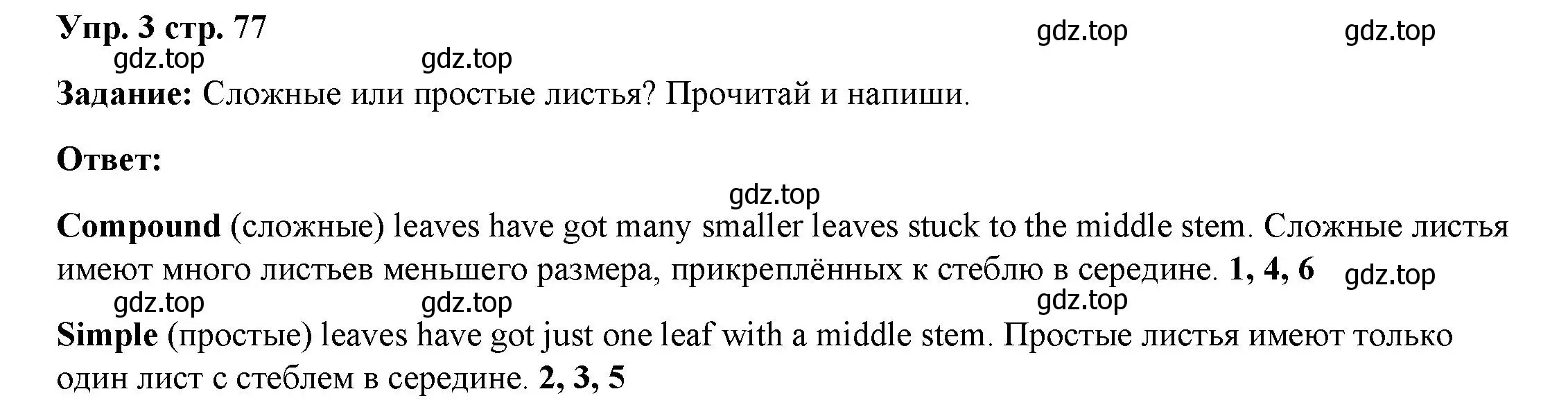 Решение номер 3 (страница 77) гдз по английскому языку 4 класс Баранова, Дули, учебник 2 часть