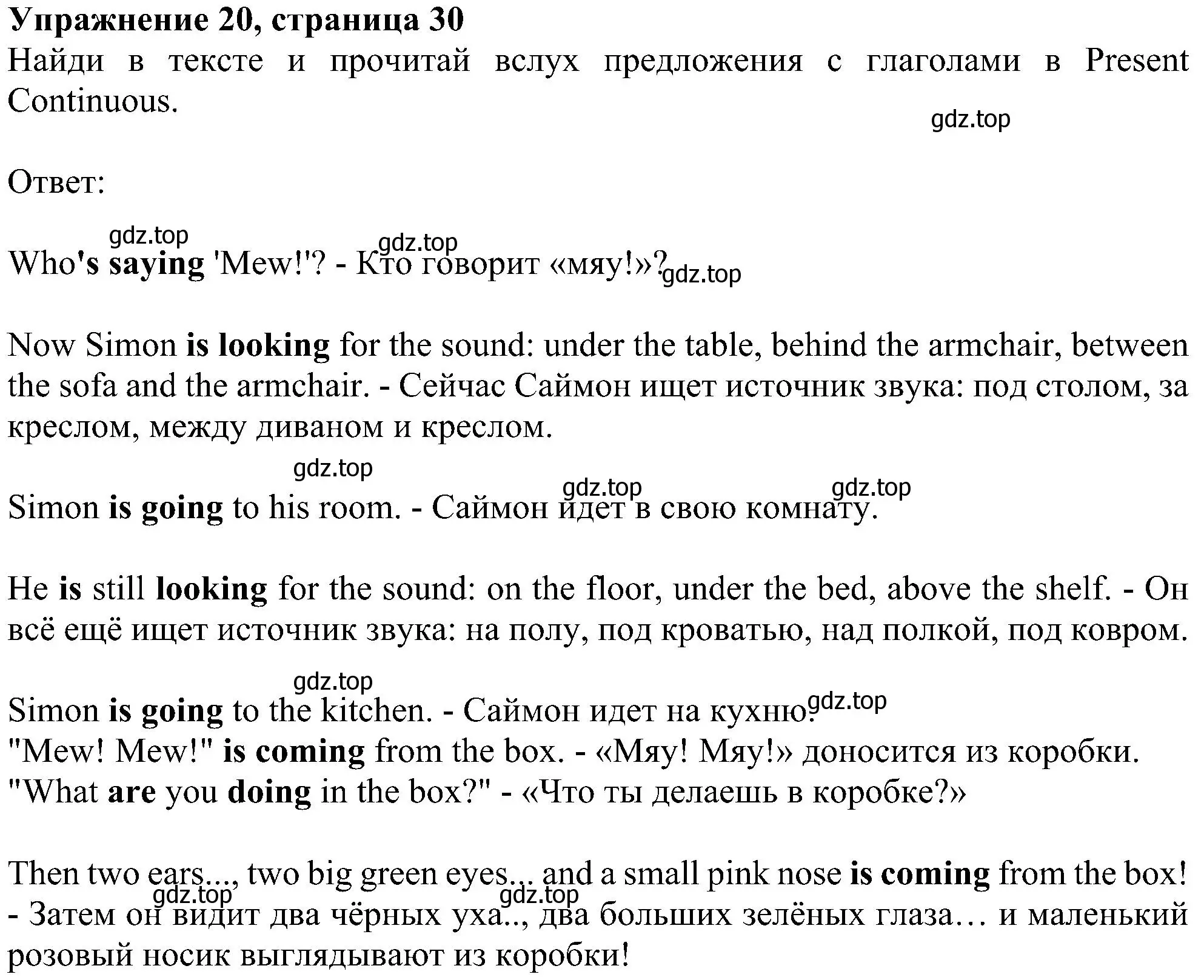 Решение номер 20 (страница 30) гдз по английскому языку 4 класс Биболетова, Денисенко, учебник